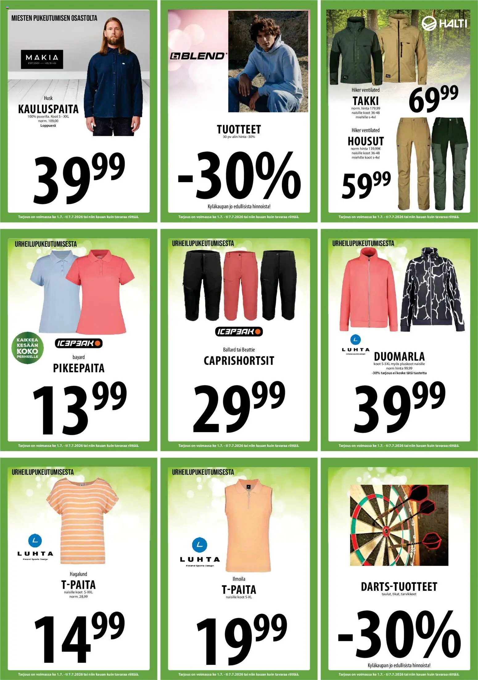 Tuuri tarjoukset – voimassa 01/07/2026 alkaen | Sivu: 26 | Tuotteet: Kauluspaita, Takki, Housut