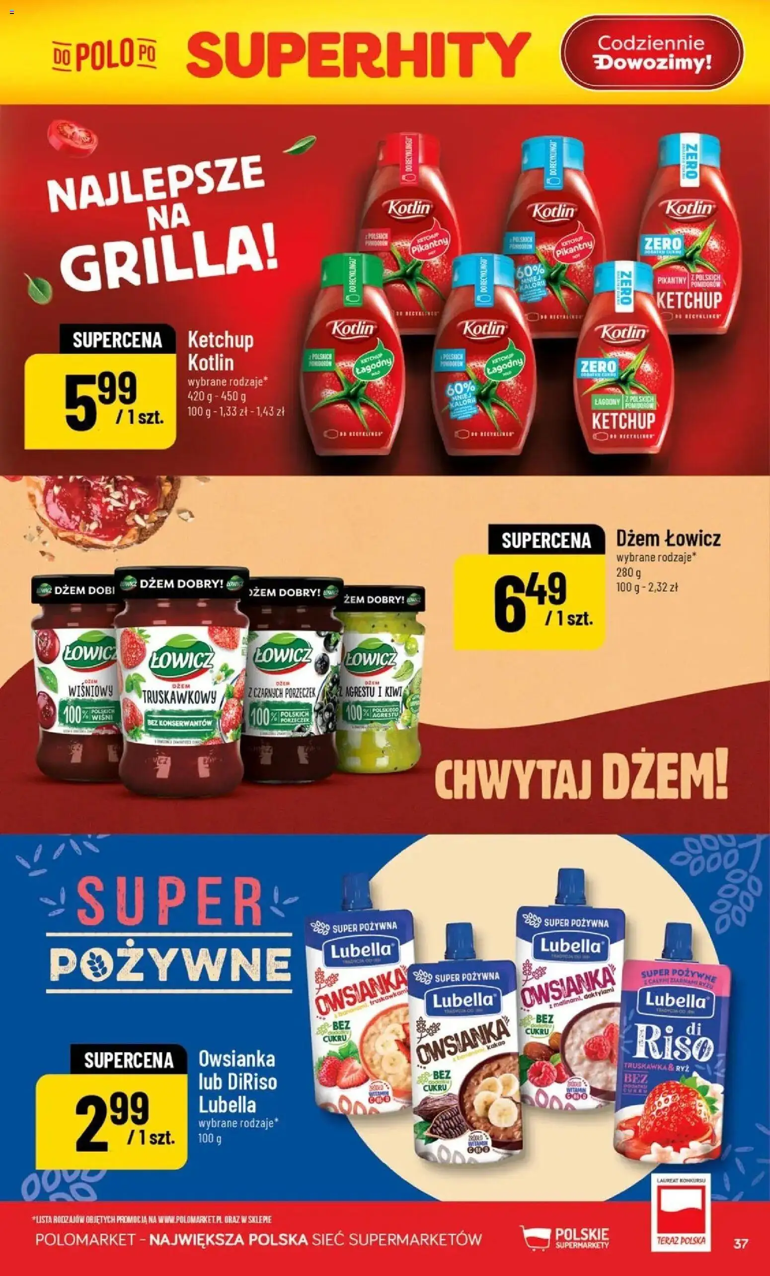 Nowa POLOmarket gazetka od jutra 19.08.2026 | Strona: 37 | Produkty: Ketchup, Ketchup kotlin, Dżem, Kiwi