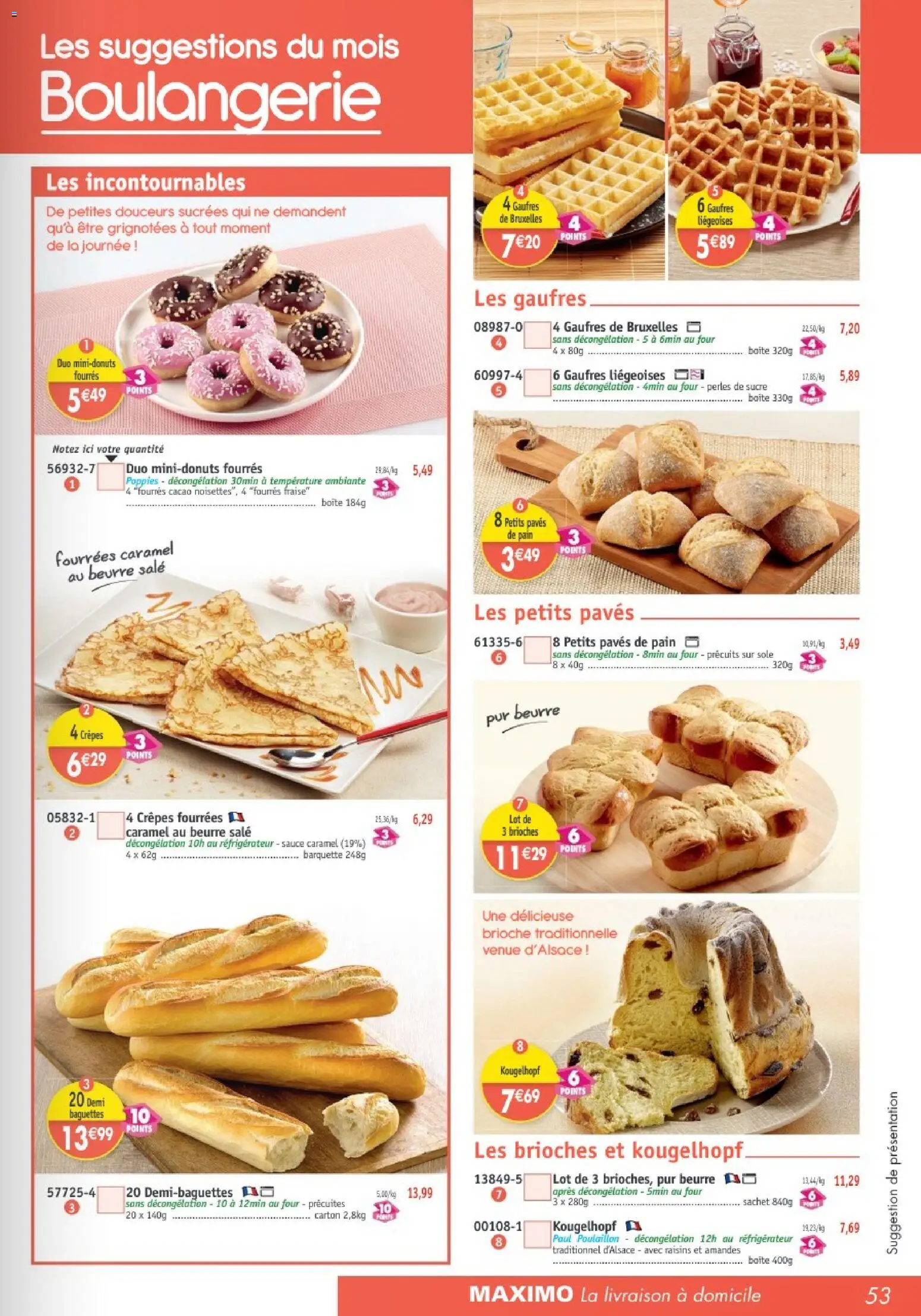 {H1} | Page: 53 | Produits: Fraise, Sucre, Beurre, Gaufres