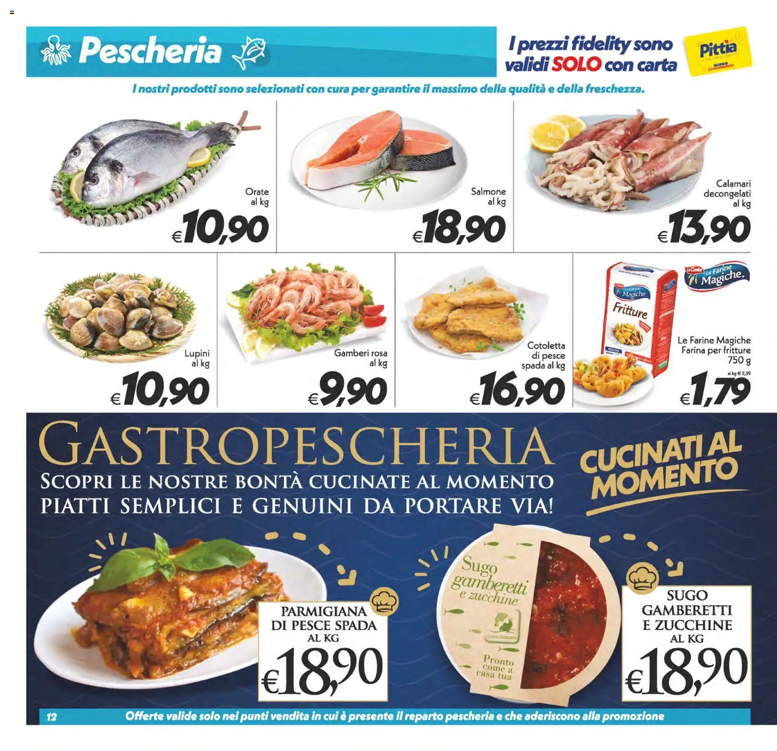 Volantino SuperConveniente del 31/07/2026 | Pagina: 12 | Prodotti: Lupini, Calamari, Farina, Pesce spada
