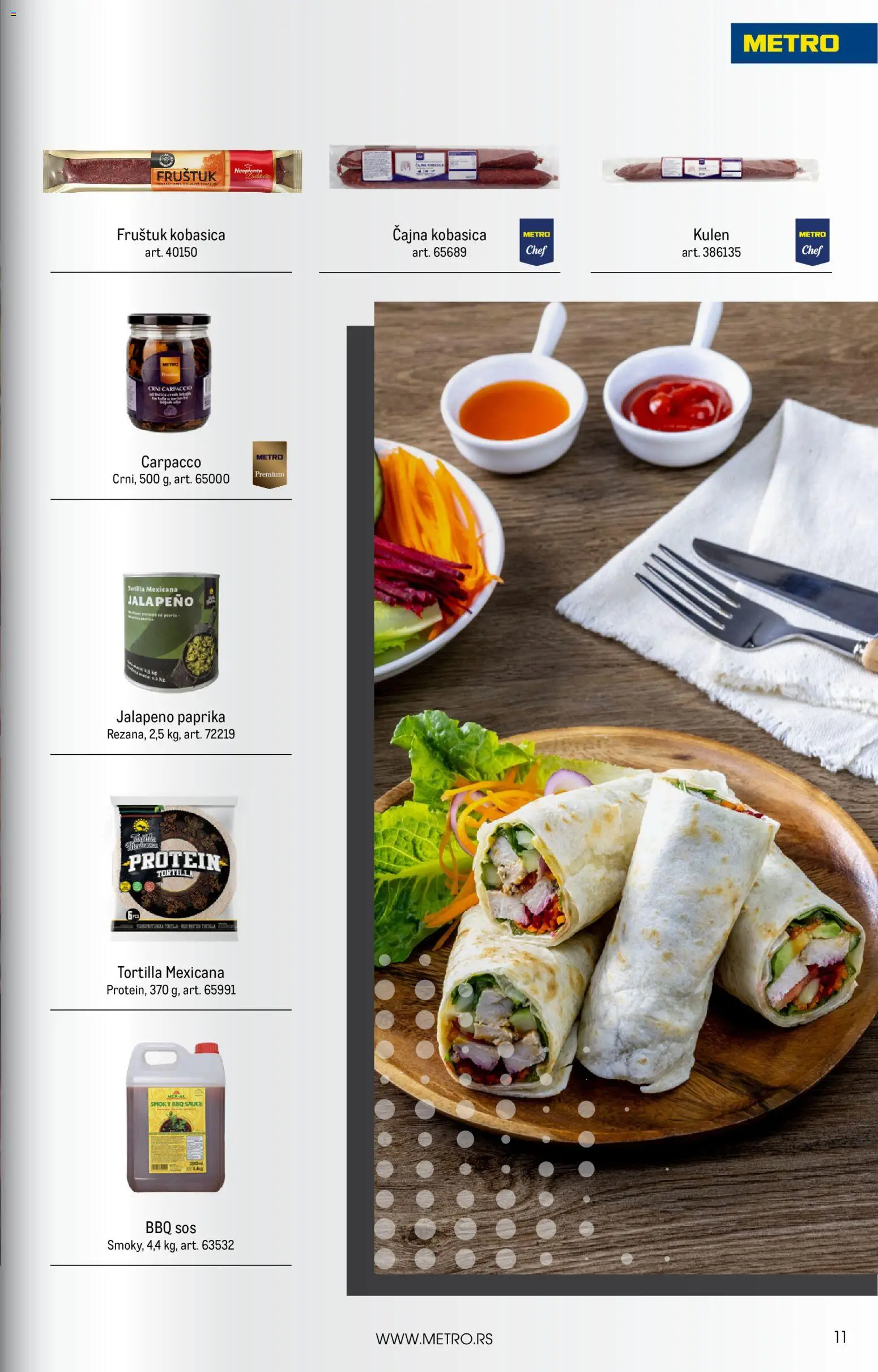 Metro katalog - važi od 01.07.2026 | Strana: 11 | Proizvode: Protein, Paprika, Sos, Kobasica