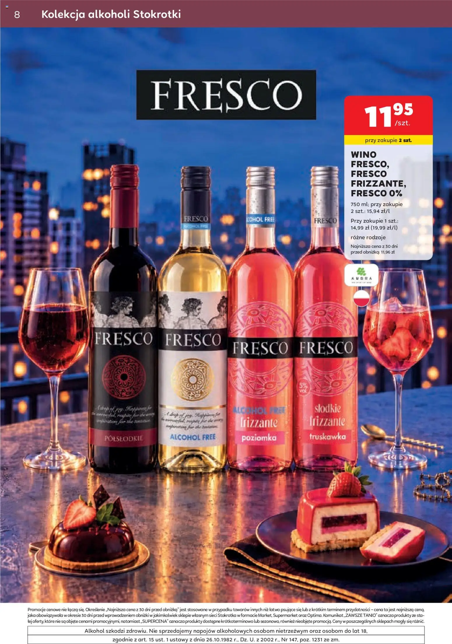 Stokrotka gazetka - Oferta alkoholowa od 29.10.2026 | Strona: 8 | Produkty: Stokrotka, Wino, Fresco, Alkohol