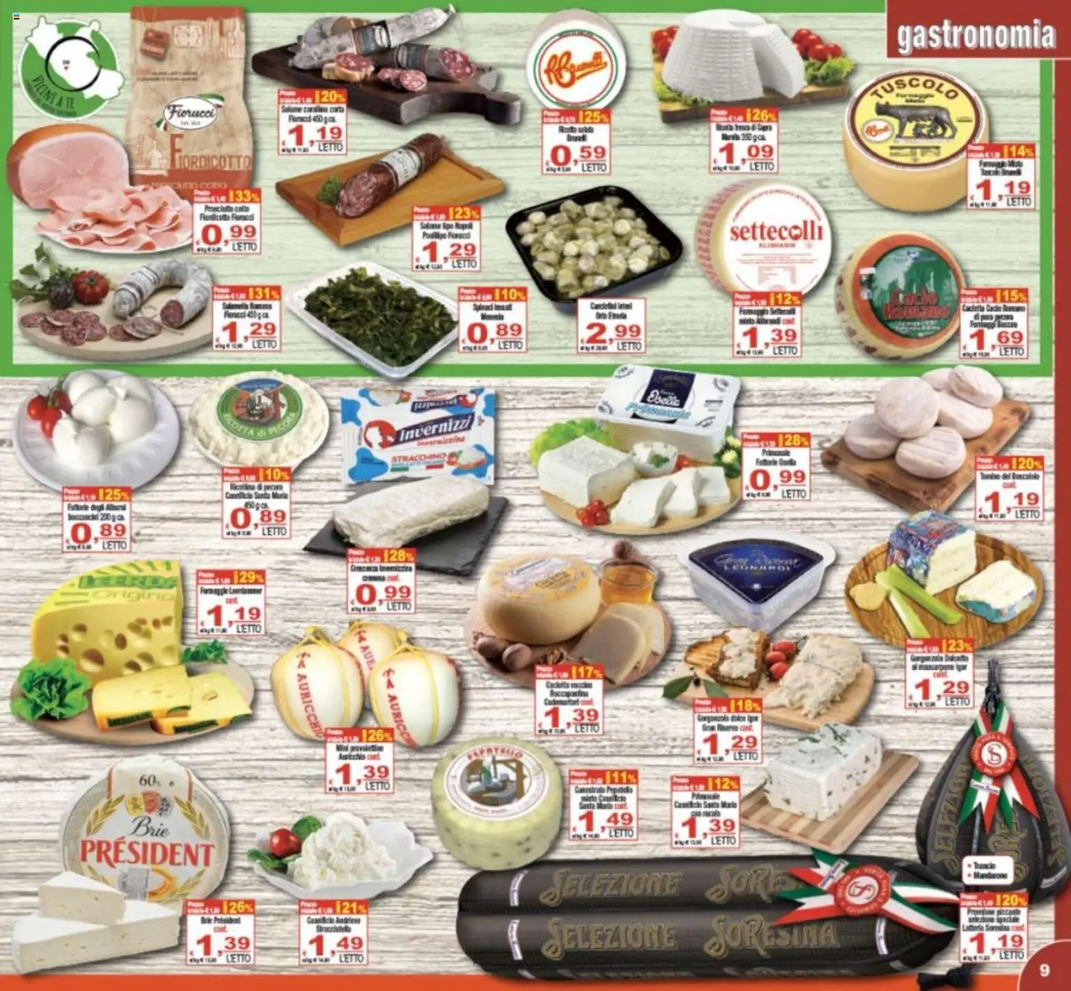 Volantino CTS del 21/08/2026 | Pagina: 9 | Prodotti: Salame, Stracchino, Letto, Gorgonzola