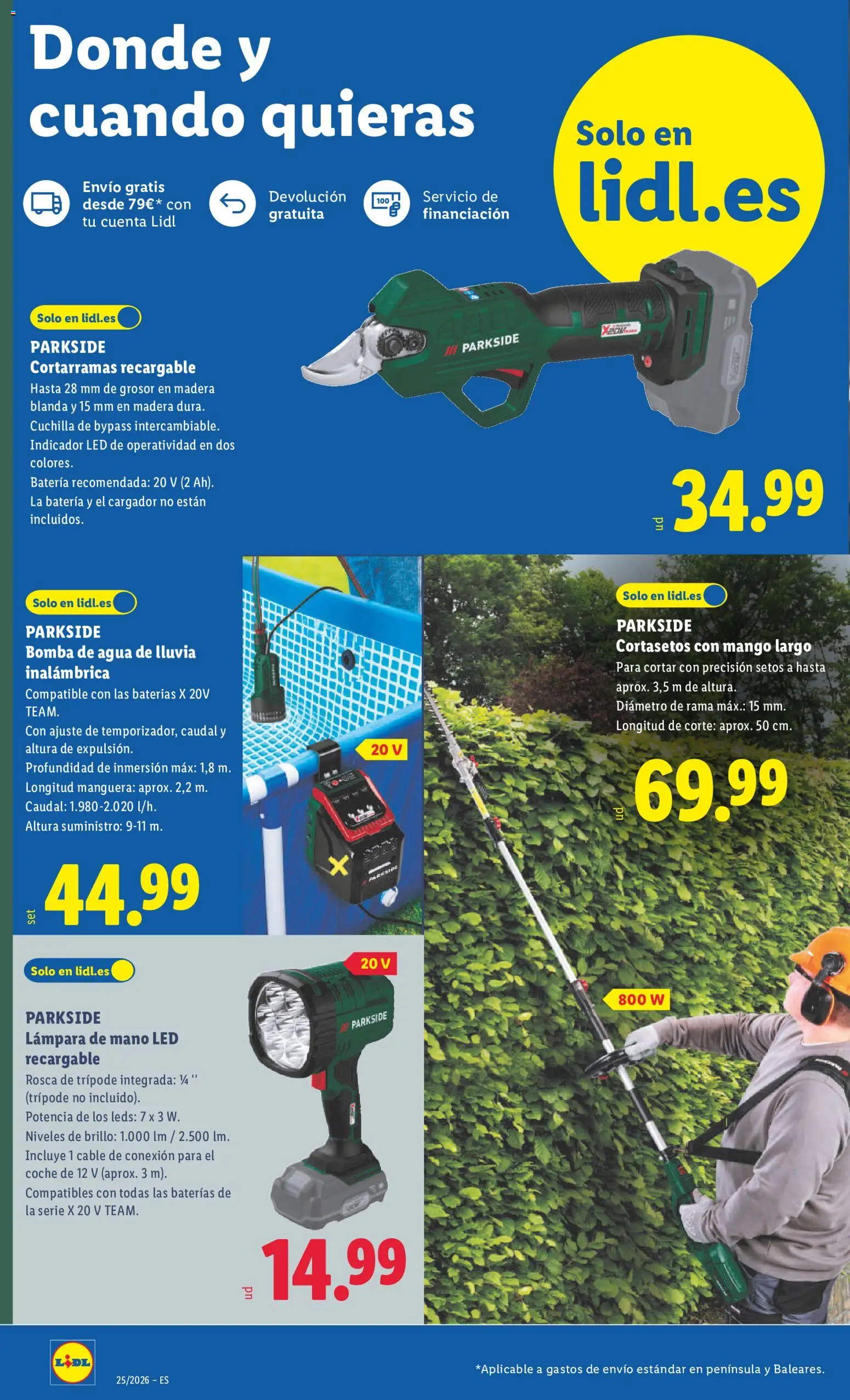 Lidl folleto de bazar Baleares │ válido desde el 15.06.2026 | Página: 4 | Productos: Cortasetos, Ρούτερ, Batería, Lámpara