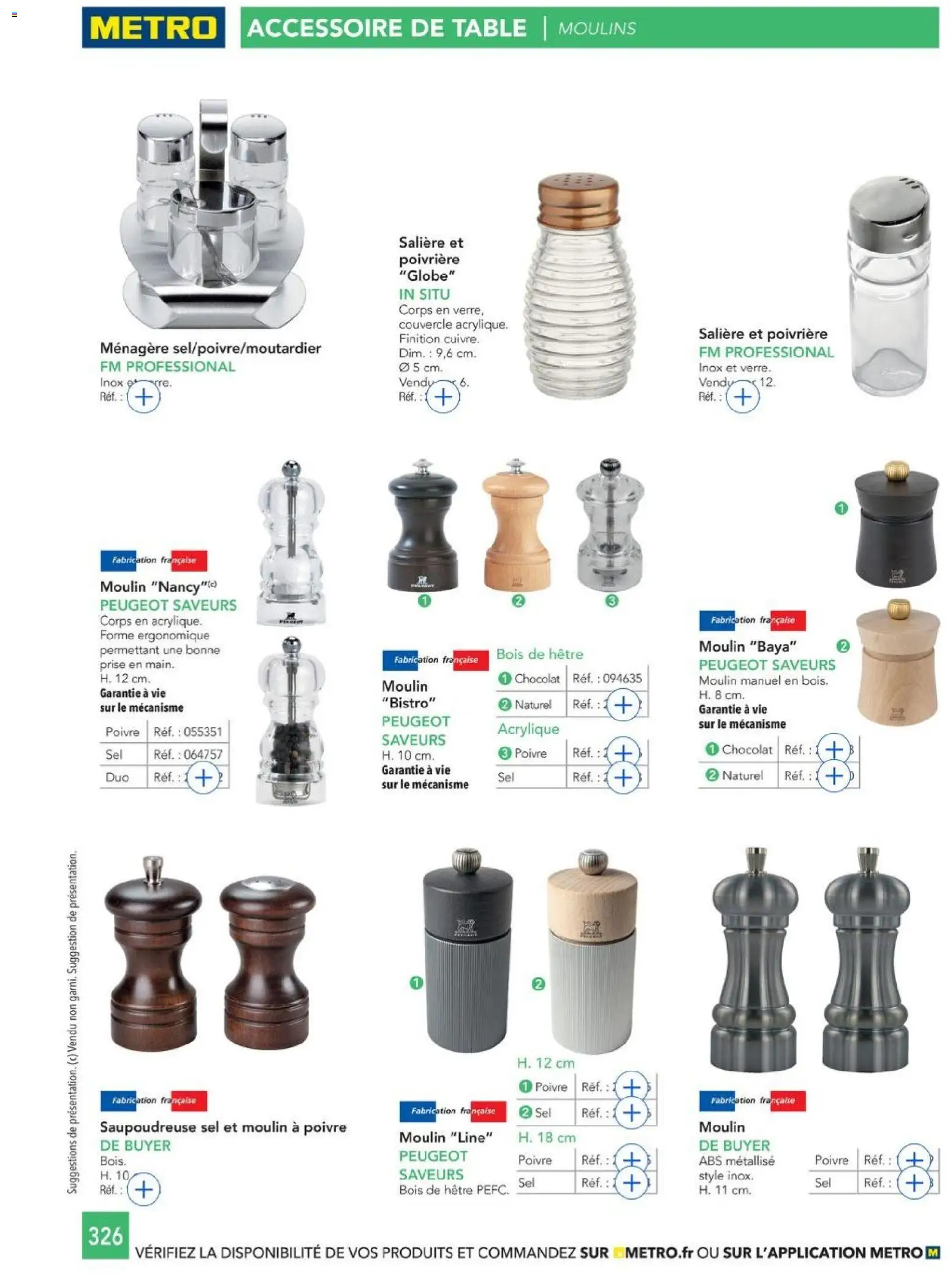 {H1} | Page: 326 | Produits: Sel, Poivre, Table, Prise