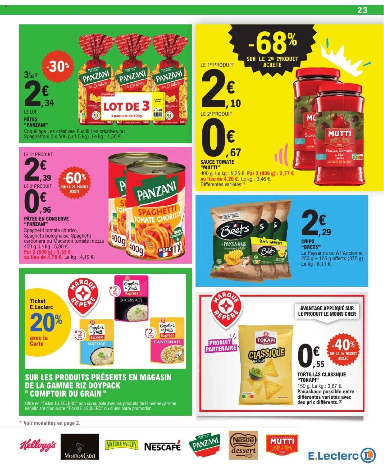 {H1} | Page: 23 | Produits: Spaghetti, Fusilli, Riz, Pâtes