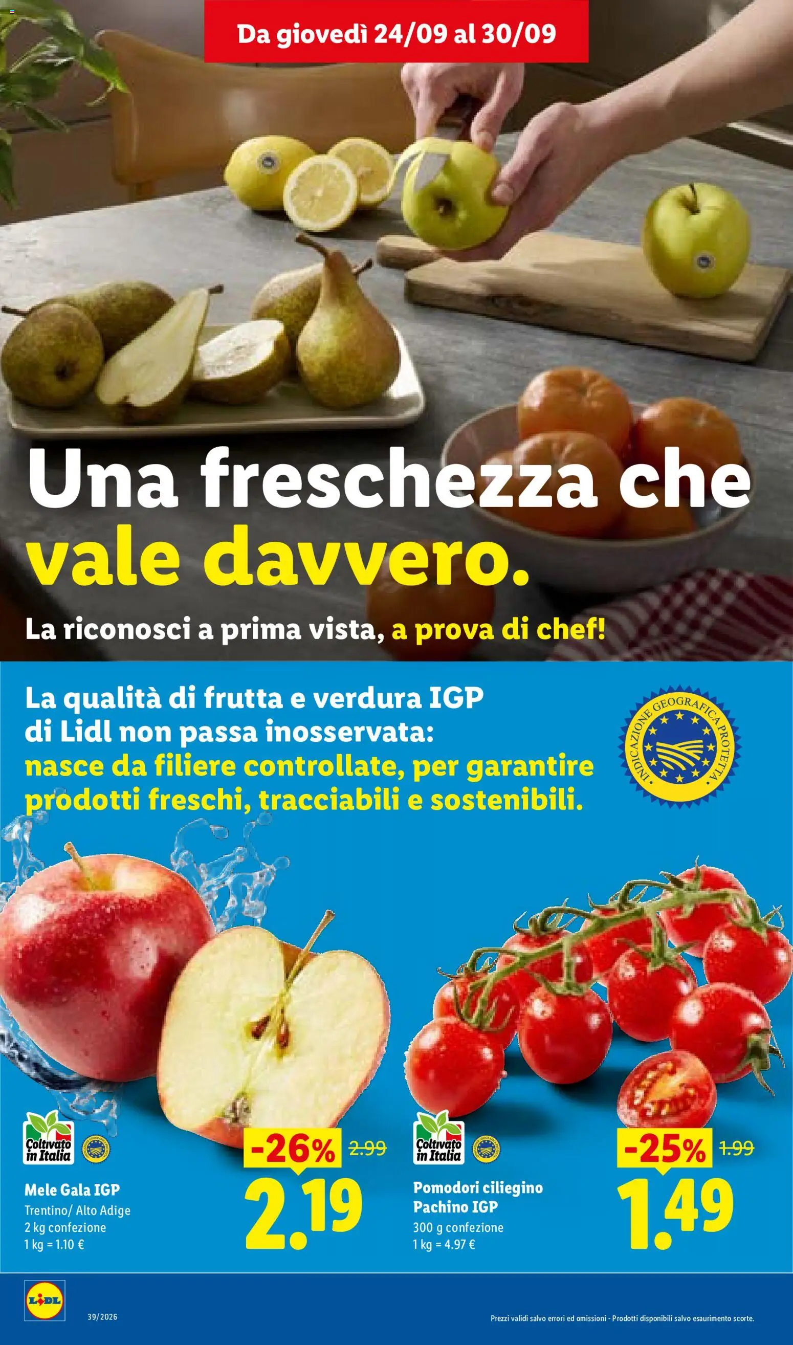 Volantino Lidl del 24/09/2026 | Pagina: 4 | Prodotti: Mele, Frutta, Pomodori