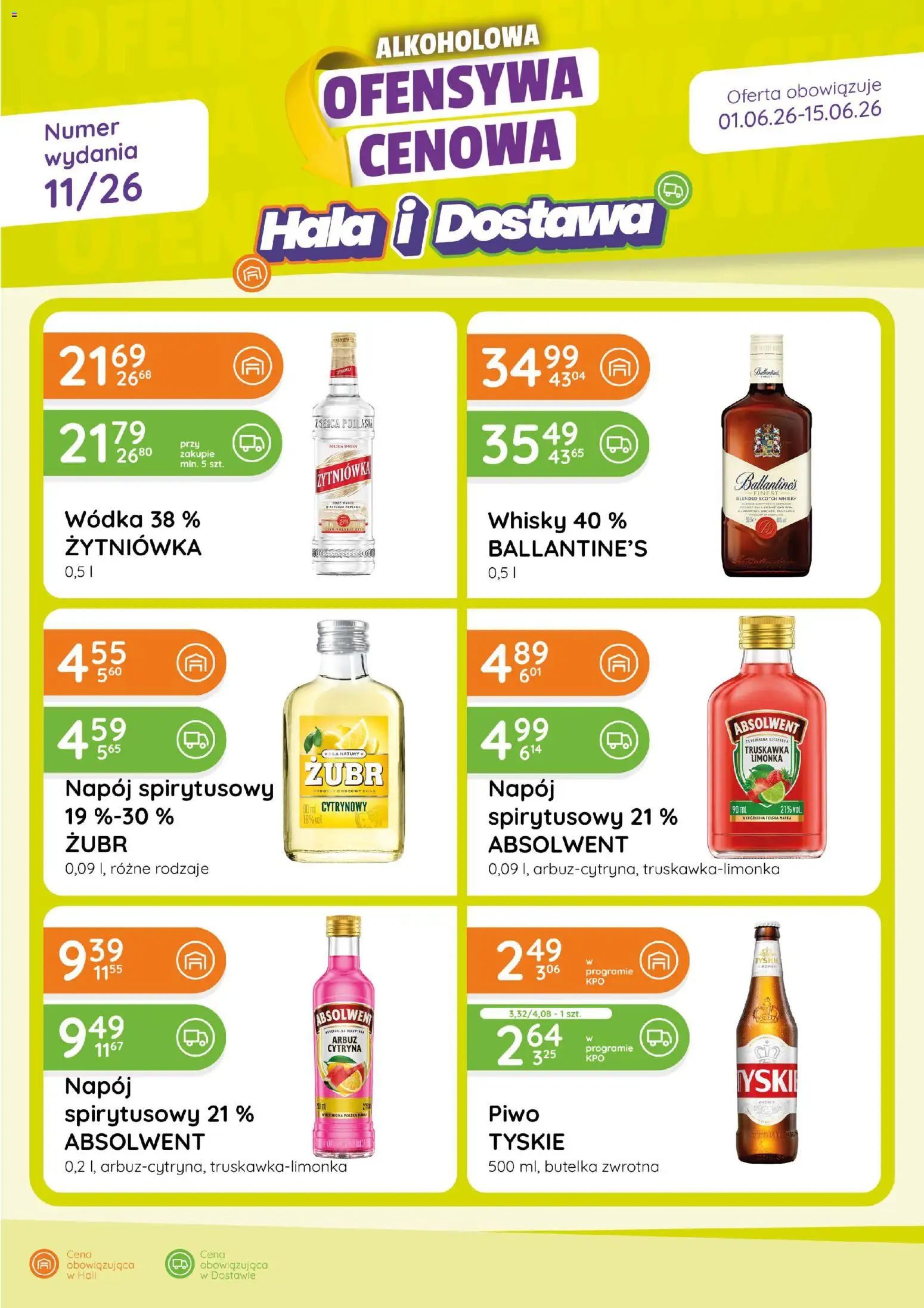 Eurocash gazetka - Ofensywa Alkoholowa od 01.06.2026 | Strona: 1 | Produkty: Limonka, Tyskie, Piwo, Whisky