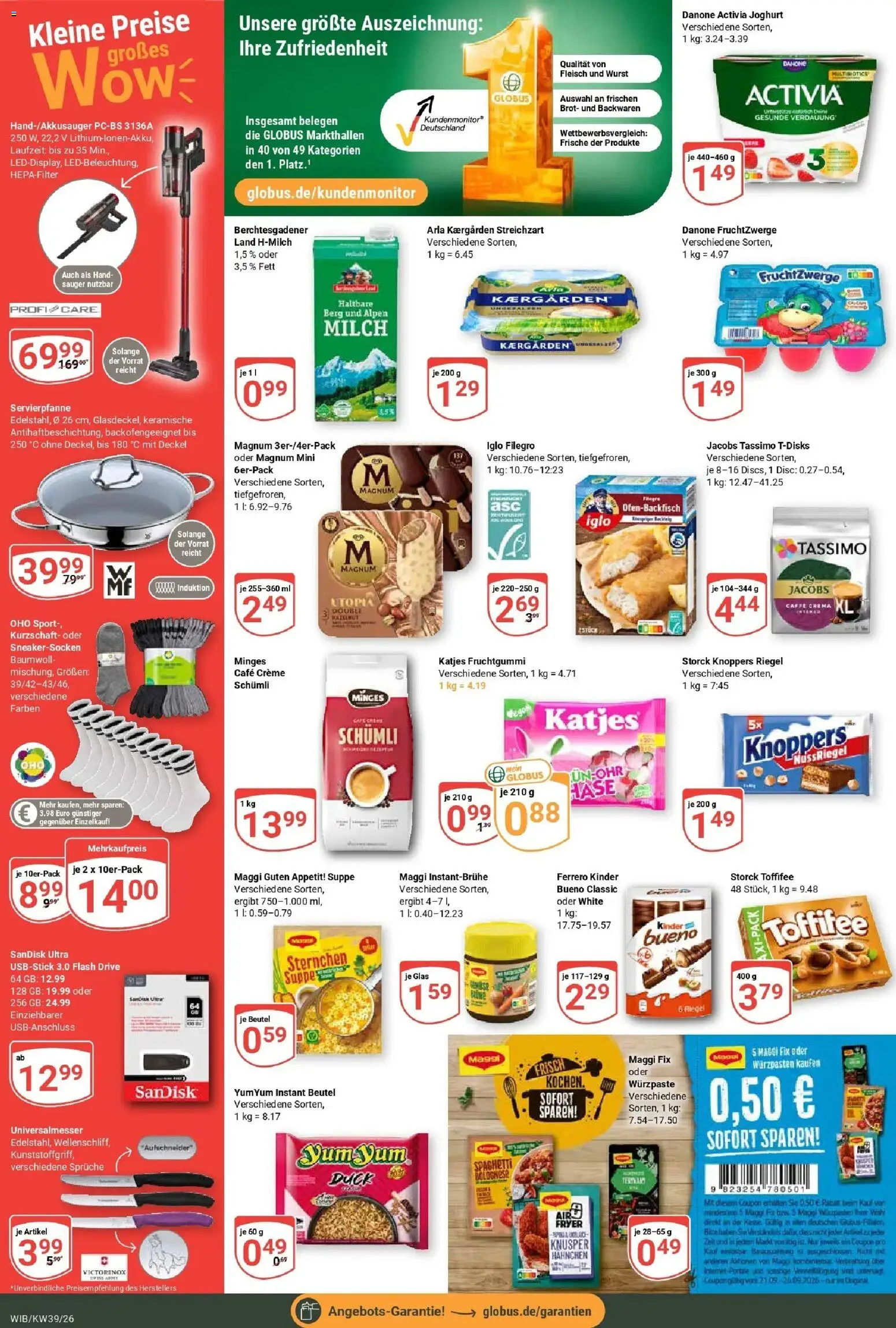 Globus Prospekt Wiesbaden-Nordenstadt (ab 21.09.2026) » Angebote online | Seite: 4 | Produkte: Hahnchen, Maggi, Joghurt, Tassimo