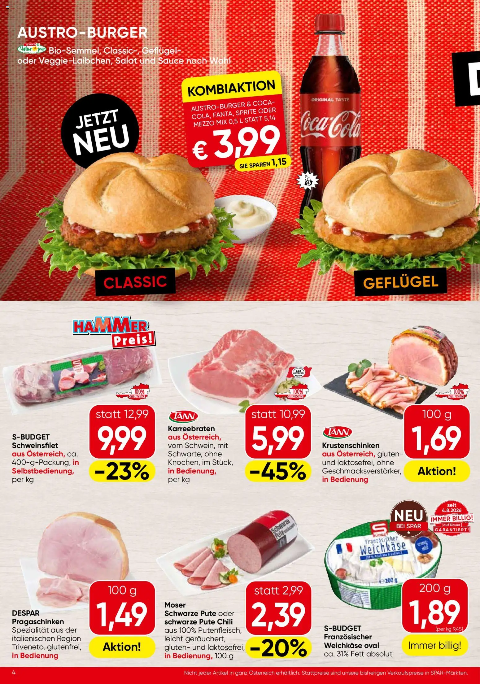 Spar Broschüre gültig ab 29.10.2026 | Seite: 4 | Produkte: Salat, Chili, Weichkäse
