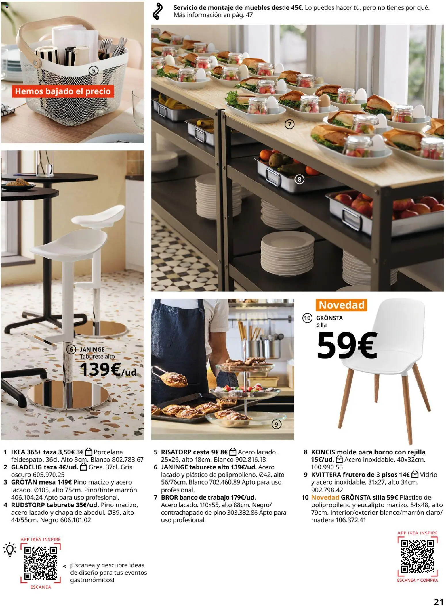IKEA - IKEA para tu negocio │ válido desde el 01/09/2026 | Página: 21 | Productos: Taburete, Horno, Mesa, Cesta