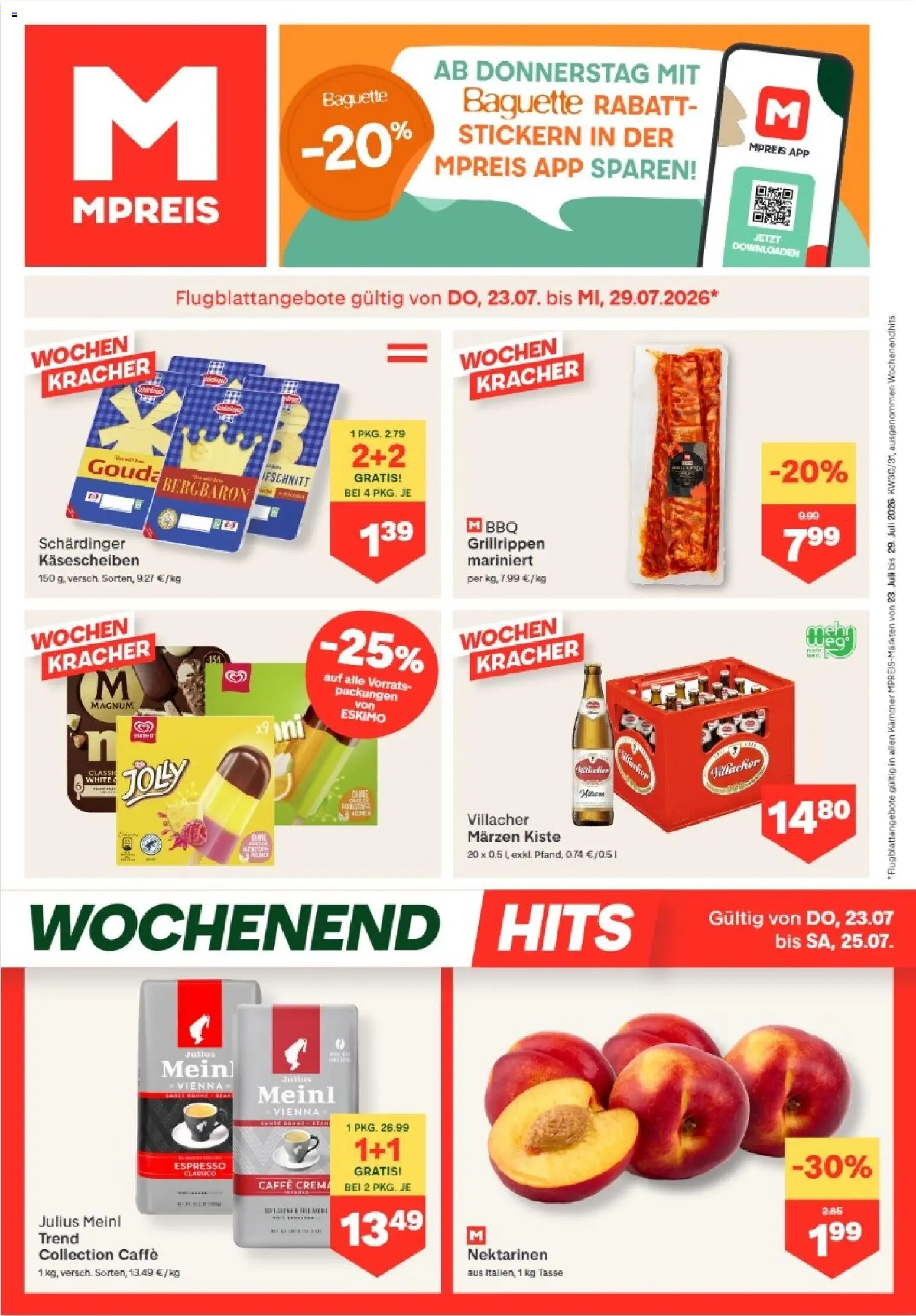 MPREIS Dellach im Drautal gültig ab 23.07.2026 | Seite: 1 | Produkte: Jääkaappipakastin