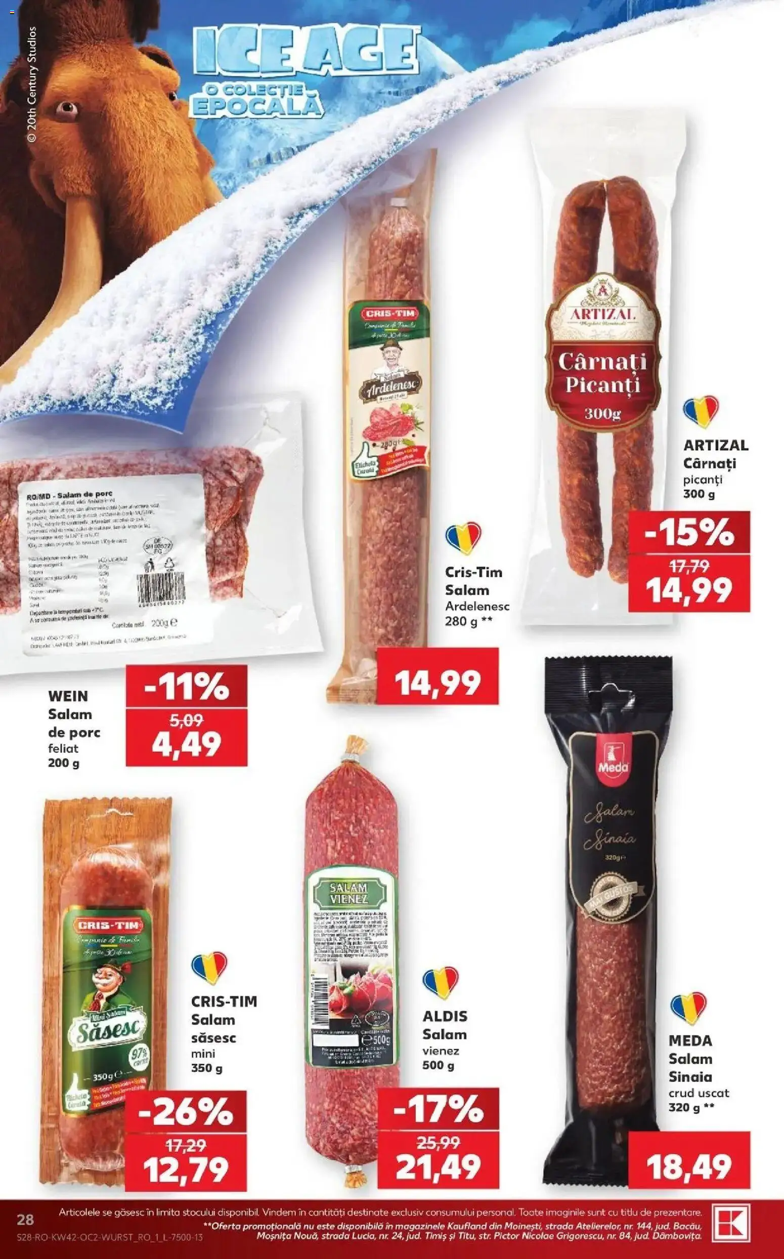 Kaufland Viseu de Sus 14.10.2026 - Revista si Oferta | Pagină: 28 | Produse: Salam, Cârnați