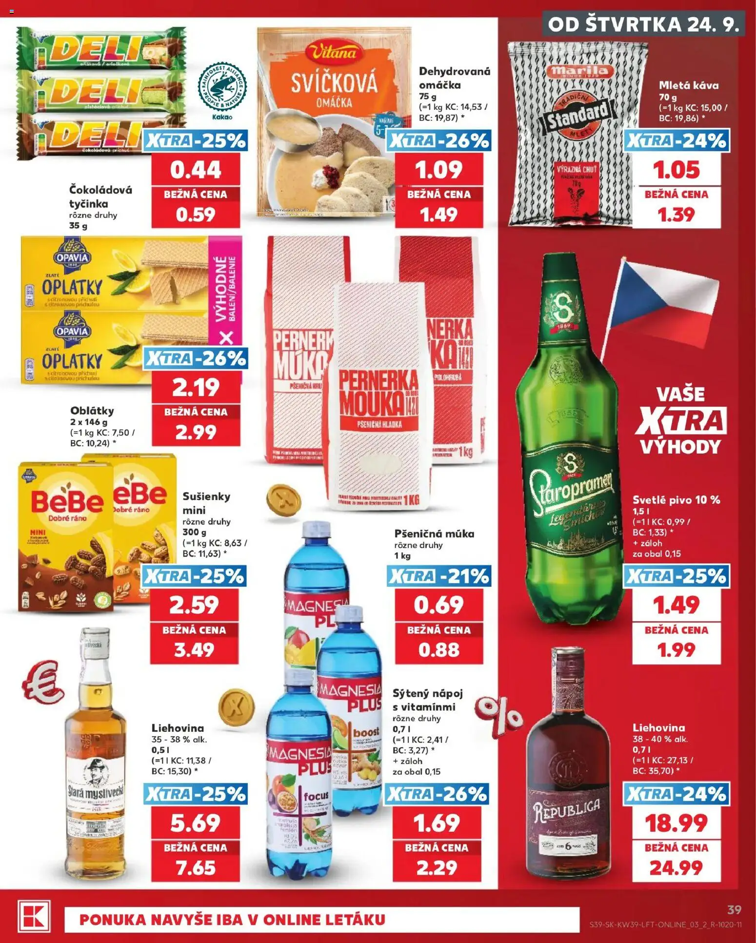 Nové Kaufland akcie – leták je platný od 24.09.2026 | Strana: 39 | Produkty: Oblátky, Magnesia, Múka, Mletá káva