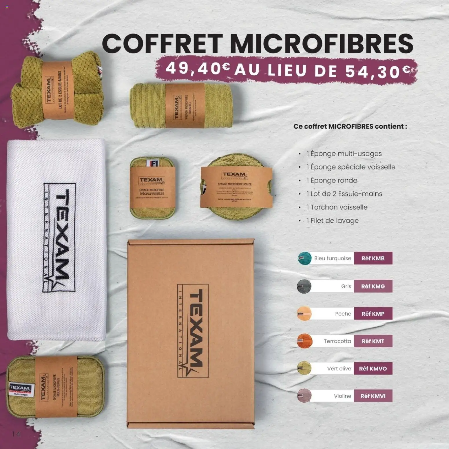 {H1} | Page: 14 | Produits: Torchon, Olive, Eponge, Filet de lavage
