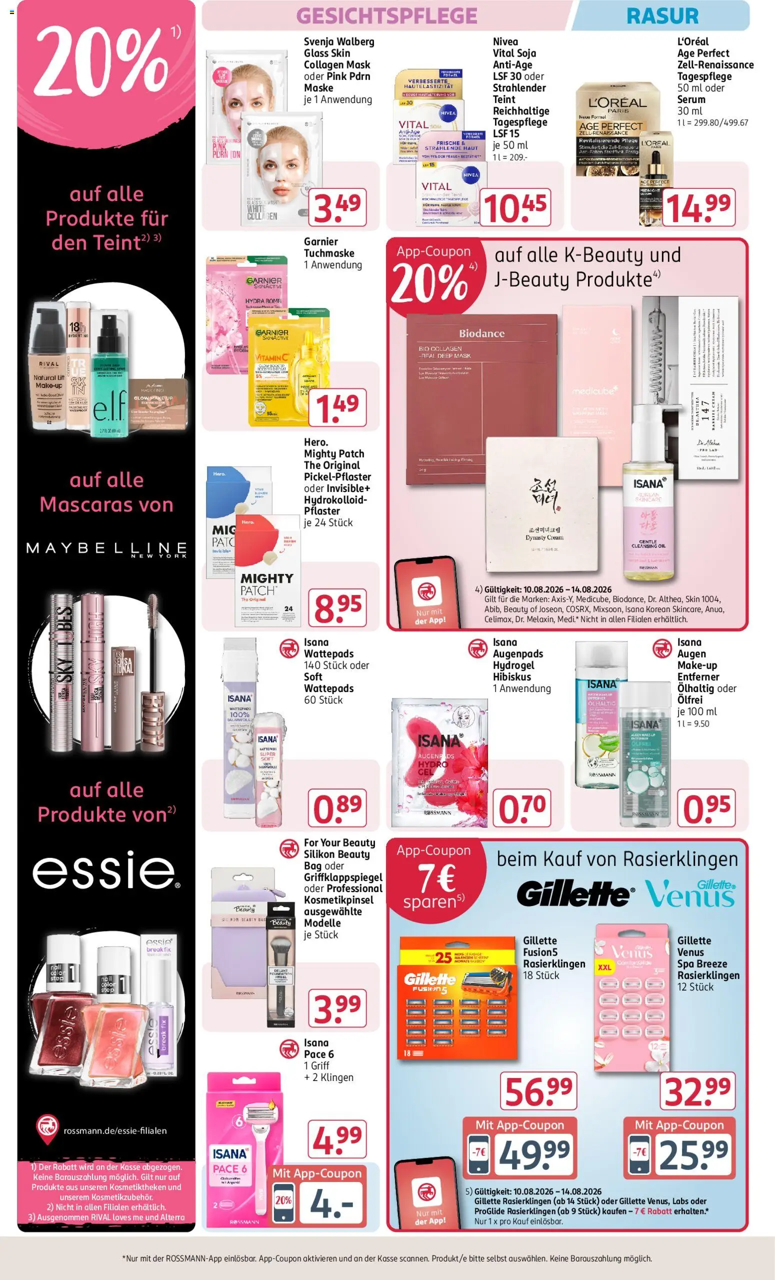 Rossmann Prospekt – gültig ab 10.08.2026 | Seite: 12 | Produkte: Wattepads, Maske, Serum, Tuchmaske