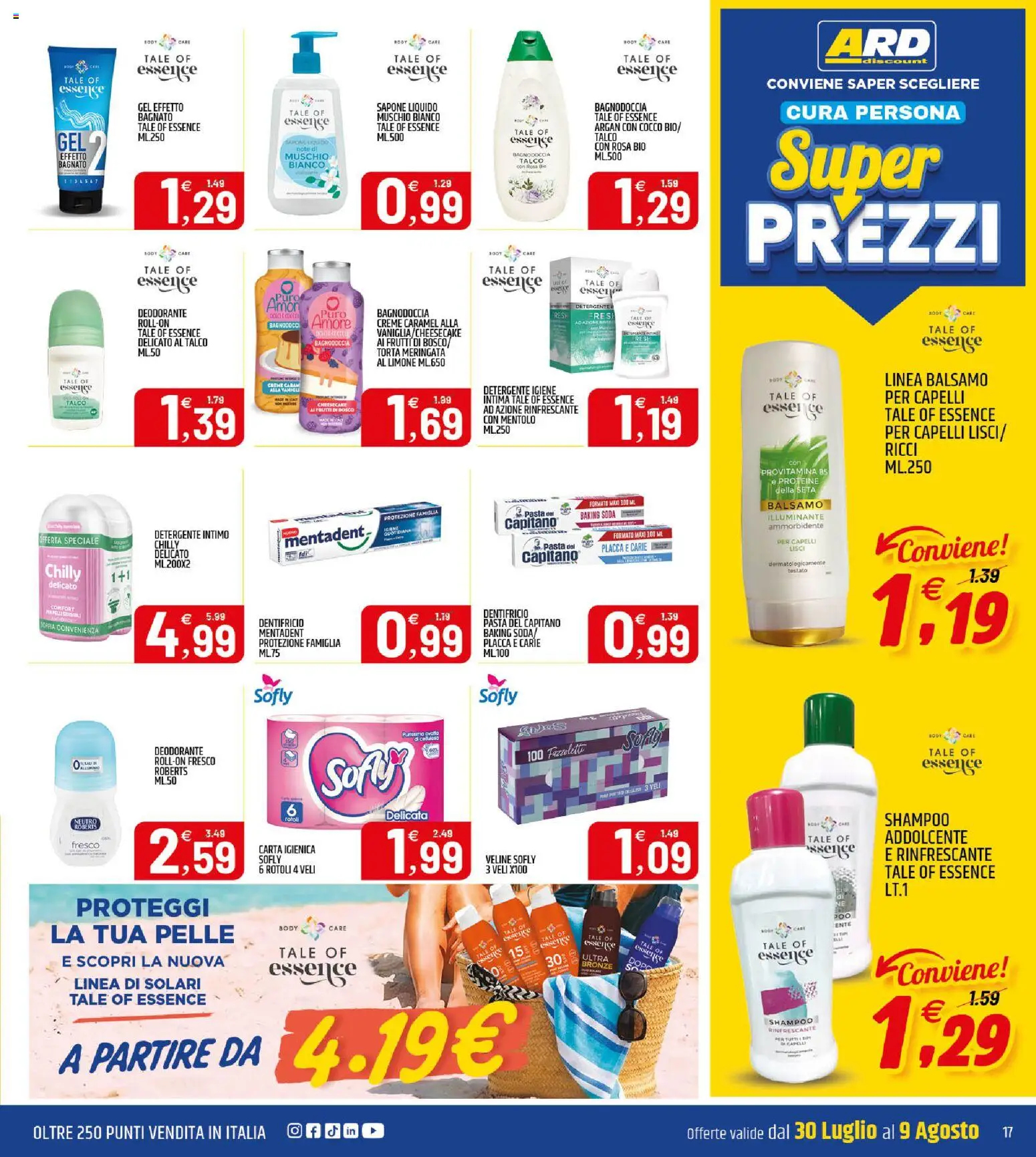 Volantino ARD Discount del 30/07/2026 | Pagina: 17 | Prodotti: Detergente intimo, Veline, Gin, Limone