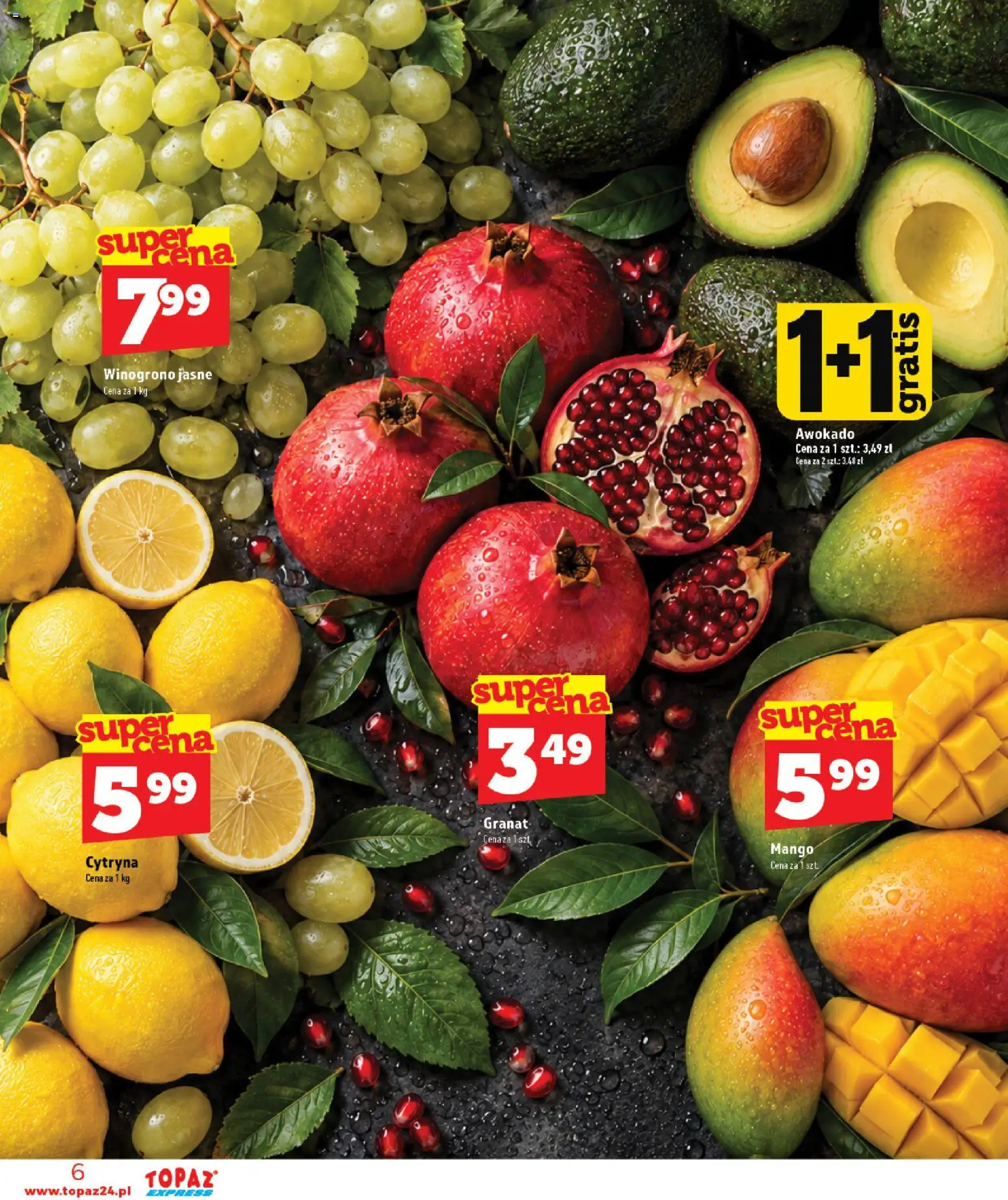 Topaz gazetka - Express od 29.10.2026 | Strona: 6 | Produkty: Cytryna, Mango, Winogrono, Awokado