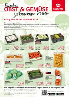 Selgros Obst & Gemüse ab 29.06.2026 gültig