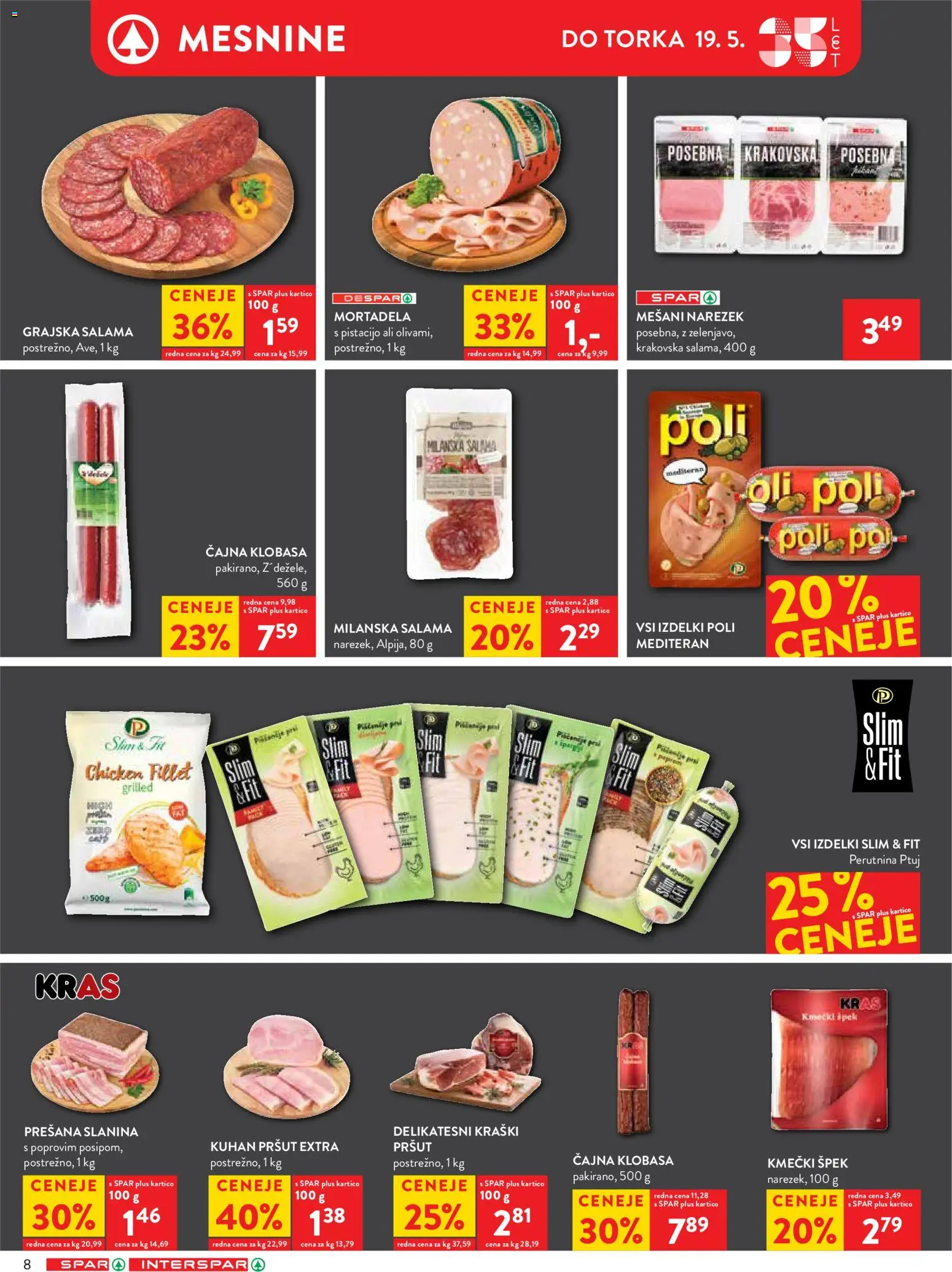 Novi Spar katalog ponudbe – veljaven od 13.05.2026 | Stran: 12 | Izdelki: Pršut, Mortadela, Narezek, Salama