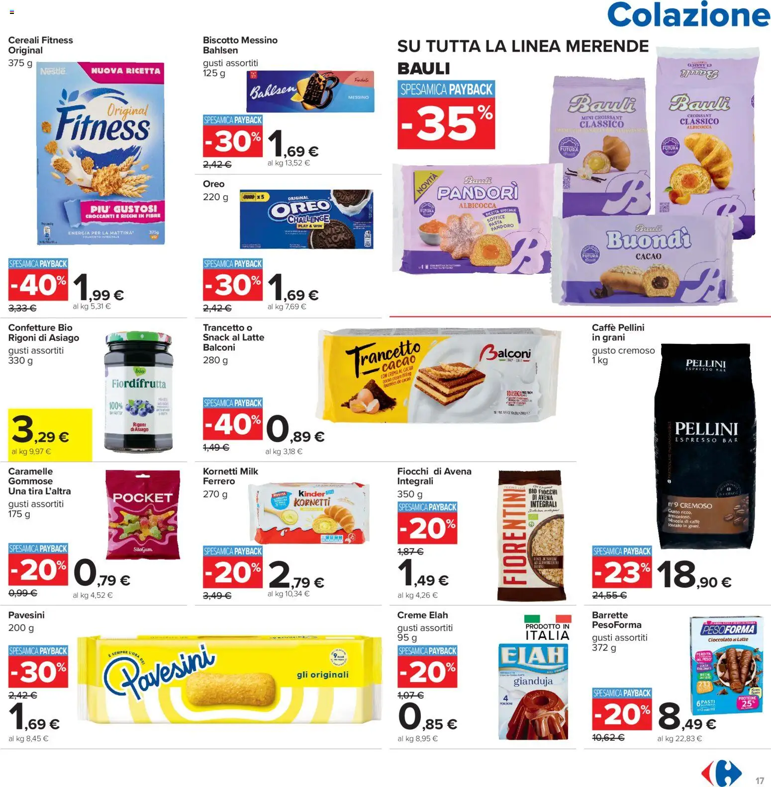 Volantino Carrefour del 13/07/2026 | Pagina: 17 | Prodotti: Caramelle, Latte, Pandoro, Croissant