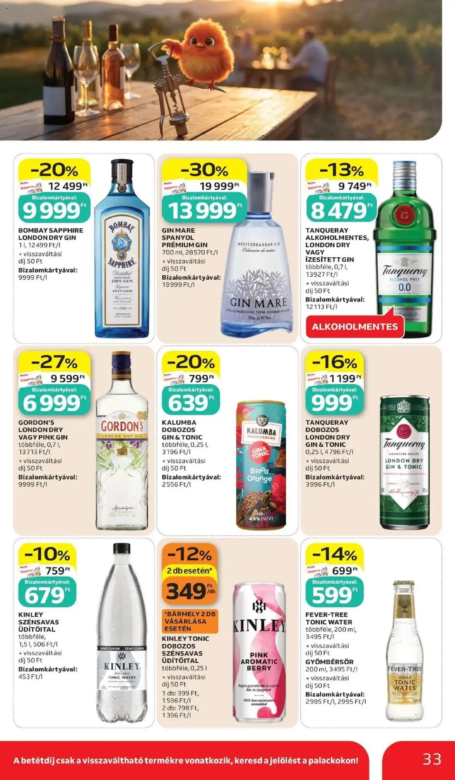 Auchan akciós ujság - amely érvényes a következő dátumtól: 11.06.2026 | Oldal: 33 | Termékek: Tonic, Gyömbérsör, Gin, Cukor
