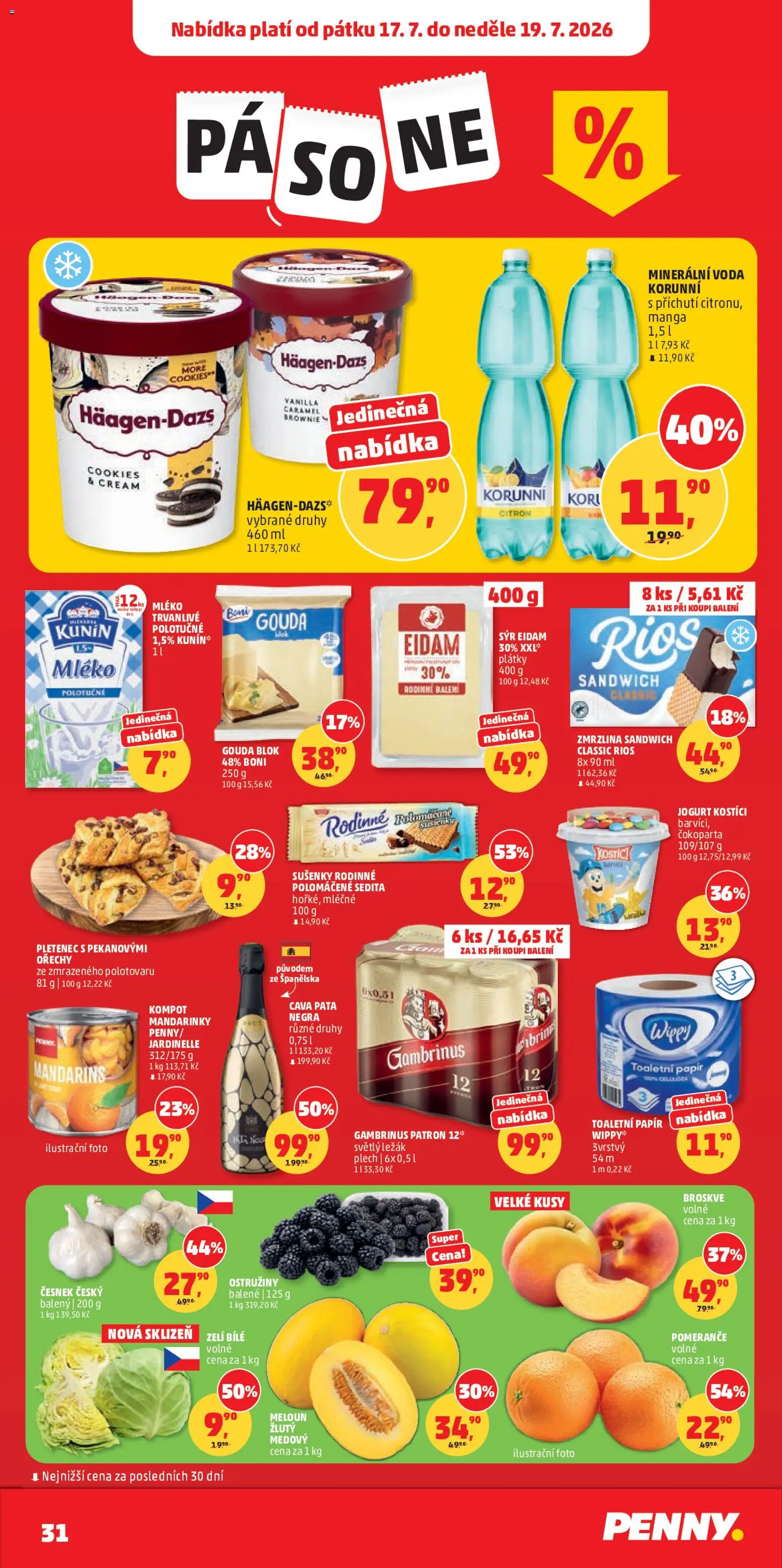 Penny Market leták od 15.07.2026 | Strana: 31 | Produkty: Voda, Mandarinky, Broskve, Blok