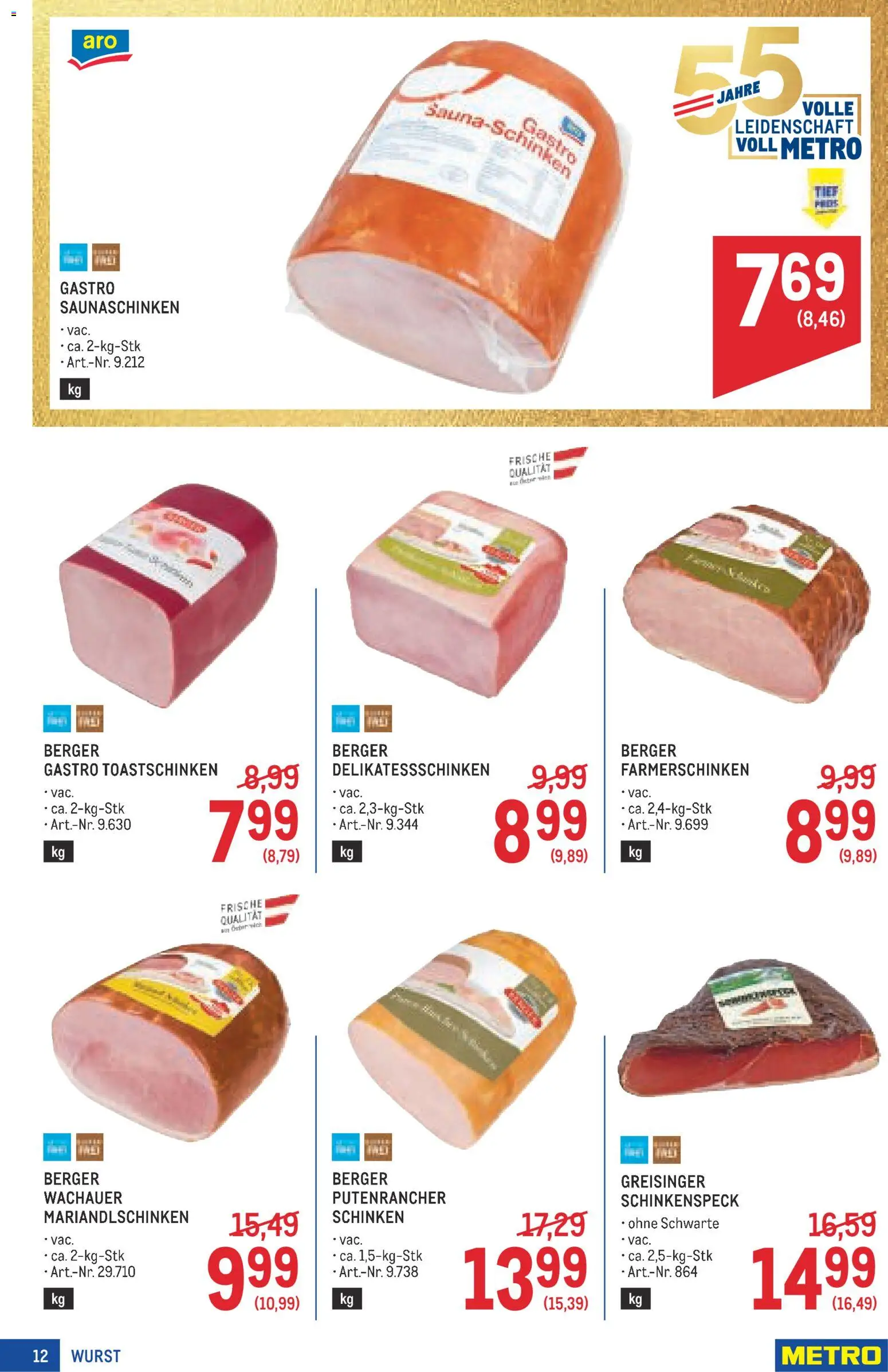 Metro angebote Profi gültig ab 15.10.2026 | Seite: 12 | Produkte: Wurst, Schinken