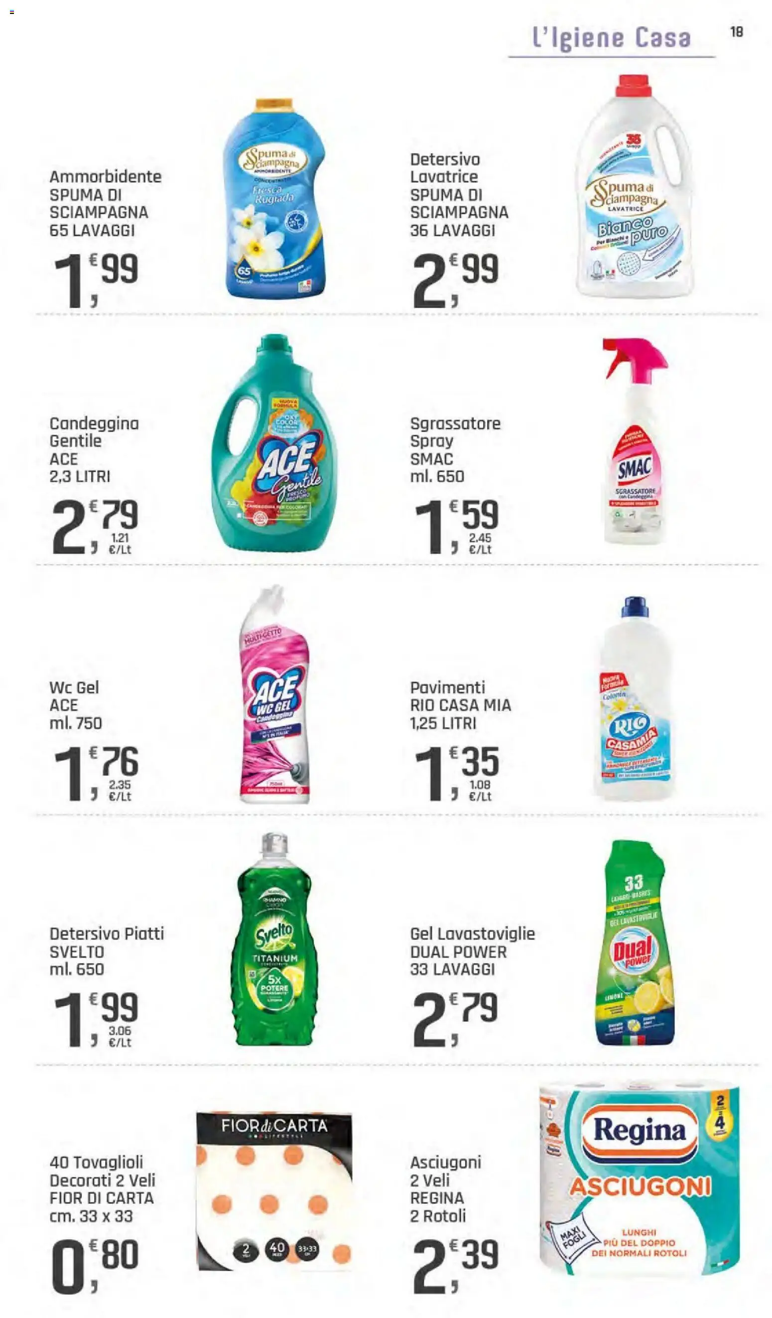 Volantino DOK del 06/08/2026 | Pagina: 18 | Prodotti: Ammorbidente, Sgrassatore, Lavastoviglie, WC