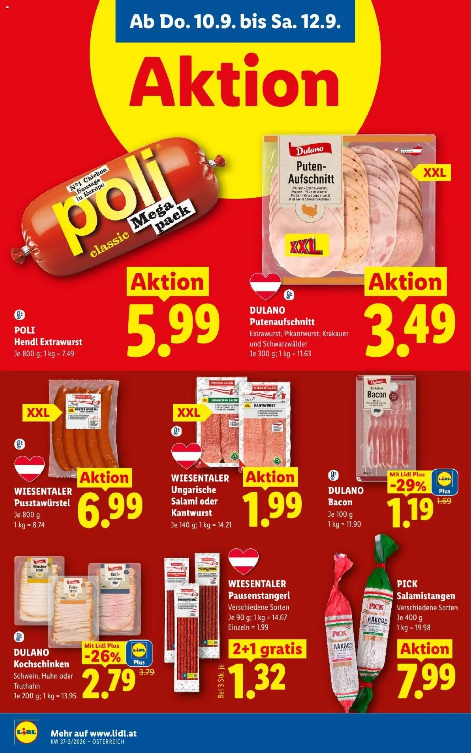 Lidl - Flugblatt gültig ab 10.09.2026 | Seite: 10 | Produkte: Salami, Schinken