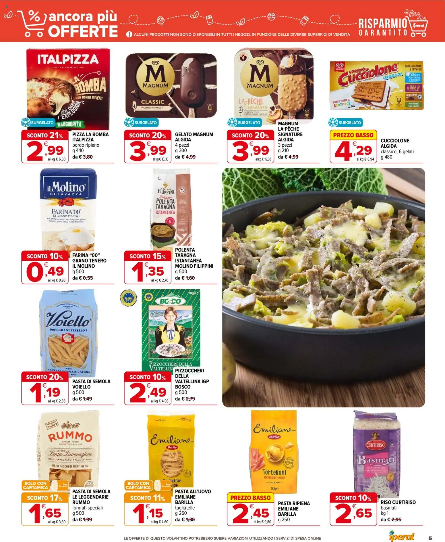 Volantino Iperal del 14/10/2026 | Pagina: 5 | Prodotti: Pasta di semola, Pasta, Basso, Paccheri