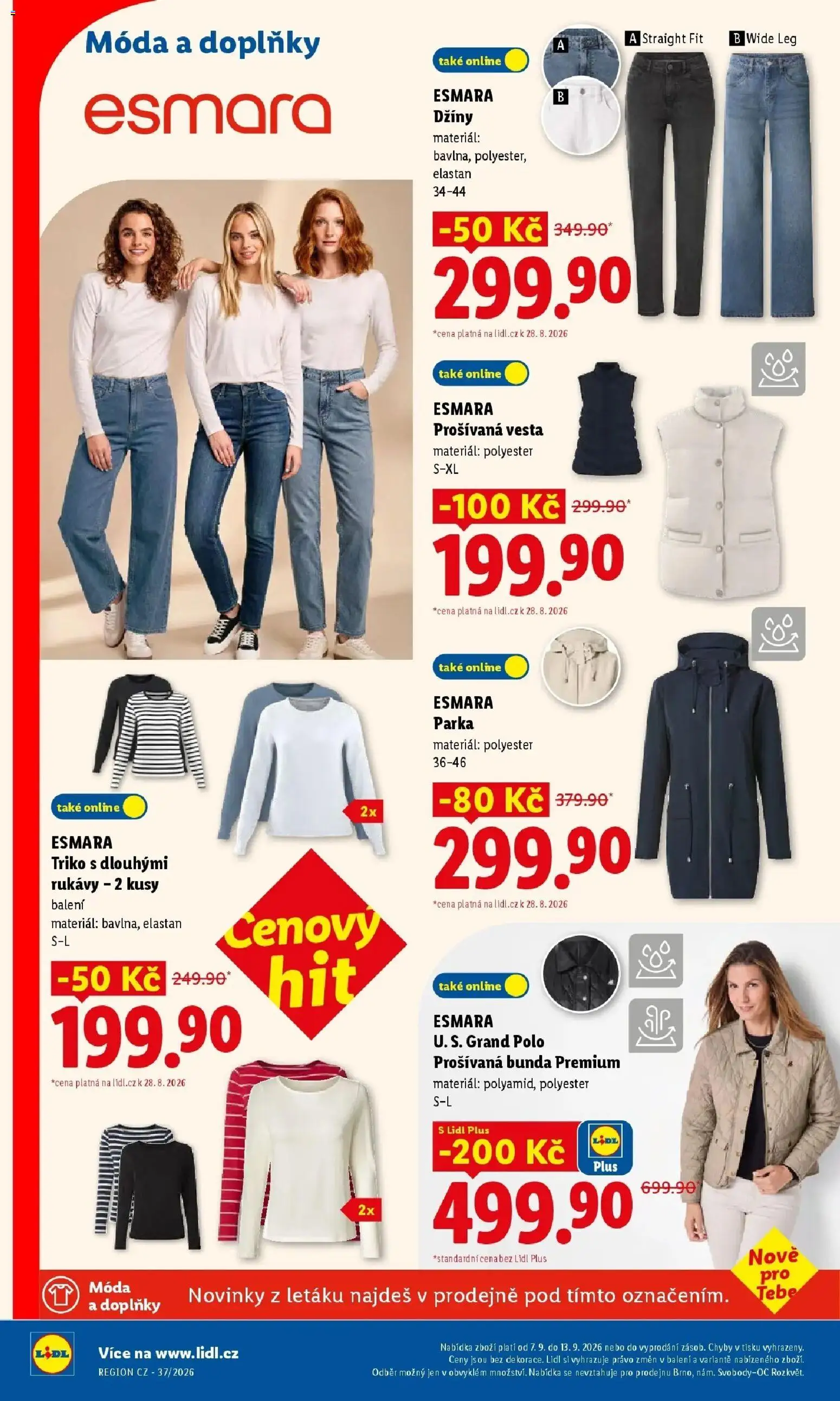 Lidl leták od 07.09.2026 - Nový akční leták | Strana: 6 | Produkty: Vesta, Bunda, Džíny