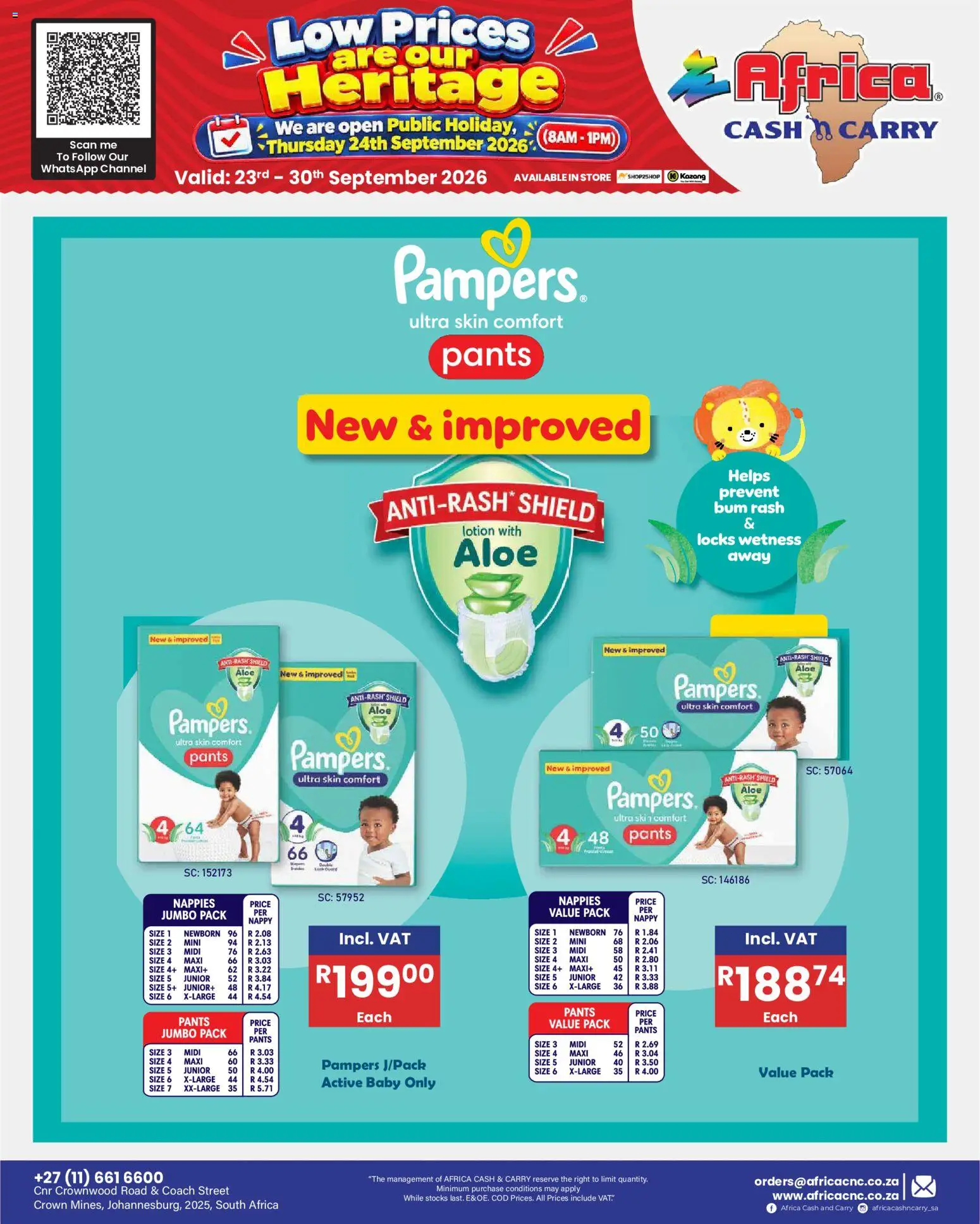 New Africa Cash & Carry catalogue – valid from 23/09/2026 | Page: 75 | Products: Pants, Nappies, Lotion