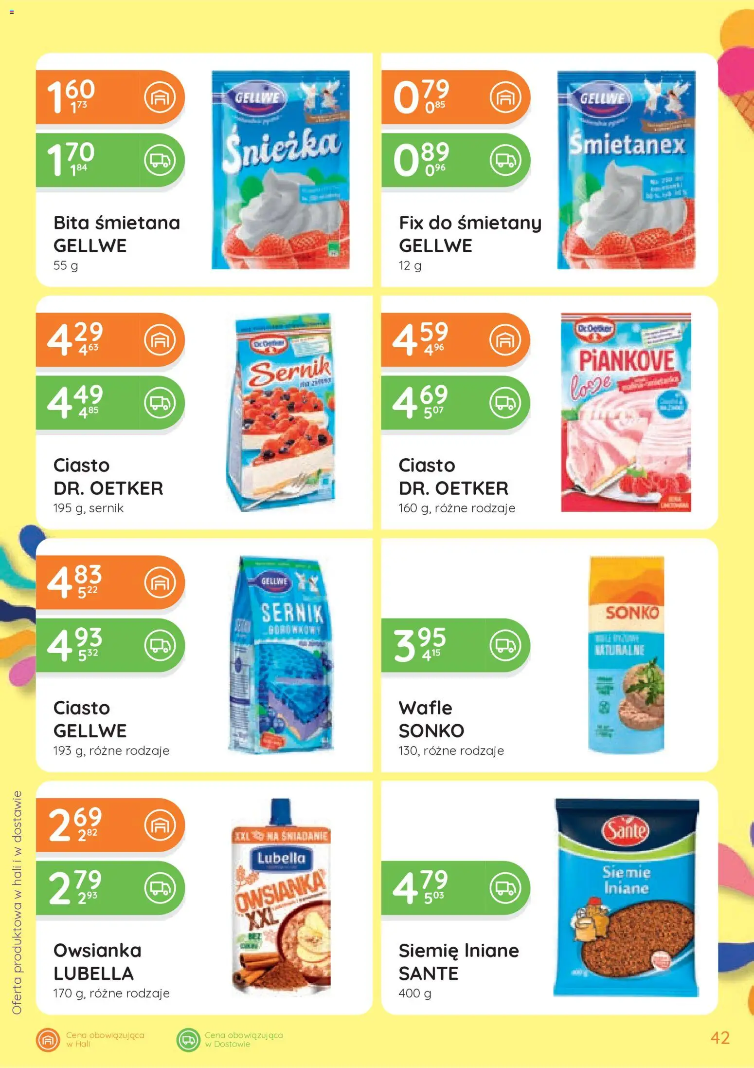 Eurocash gazetka od 25.06.2026 | Strona: 42 | Produkty: Owsianka, Wafle, Ciasto, Śmietana