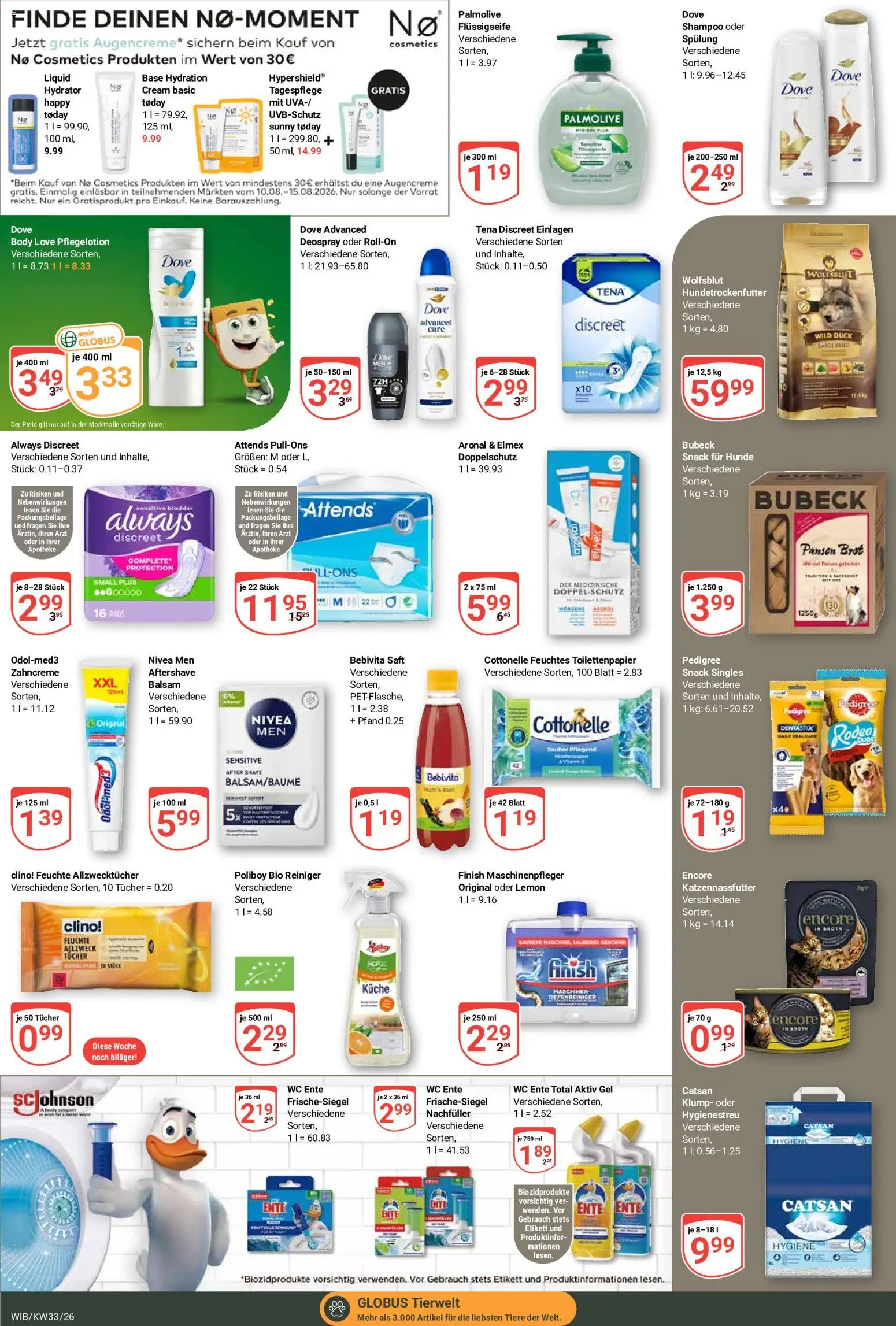 Globus Prospekt Wiesbaden-Nordenstadt – gültig ab 10.08.2026 | Seite: 19 | Produkte: Finish, Pedigree, Saft, Ente
