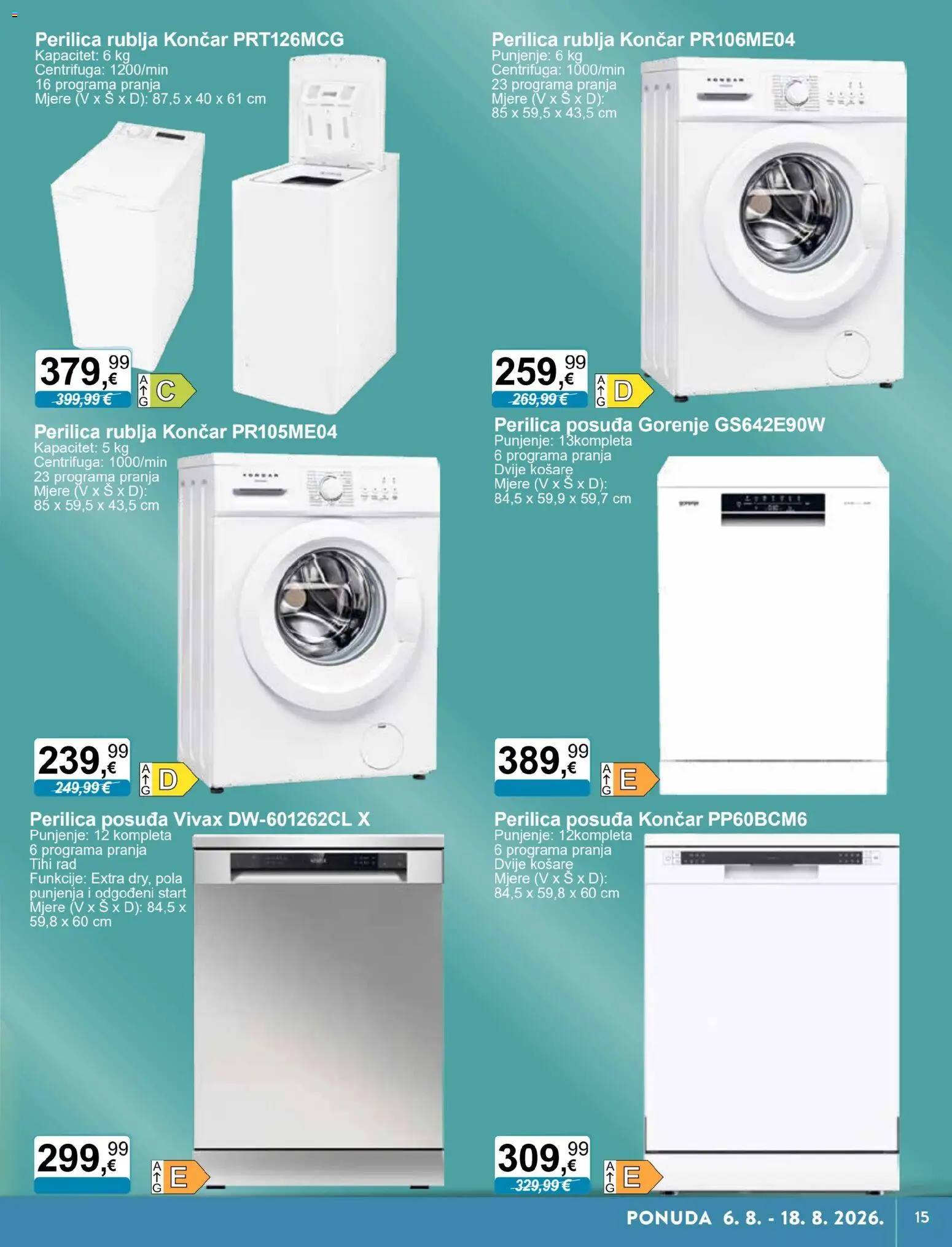 KTC katalog | vrijedi od 06.08.2026 | Stranica: 5 | Proizvodi: Perilica posuđa, Perilica rublja, Košare