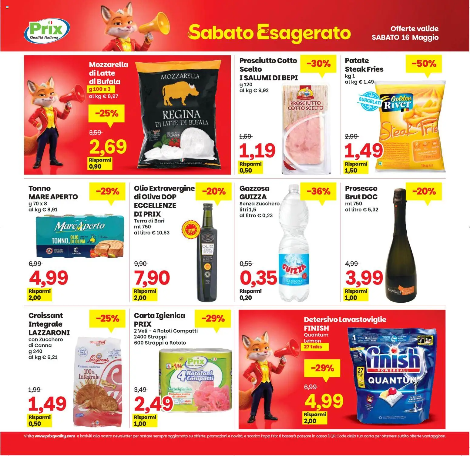 Volantino Prix del 15.05.2026 | Pagina: 23 | Prodotti: Prosecco, Zucchero, Prosciutto, Croissant