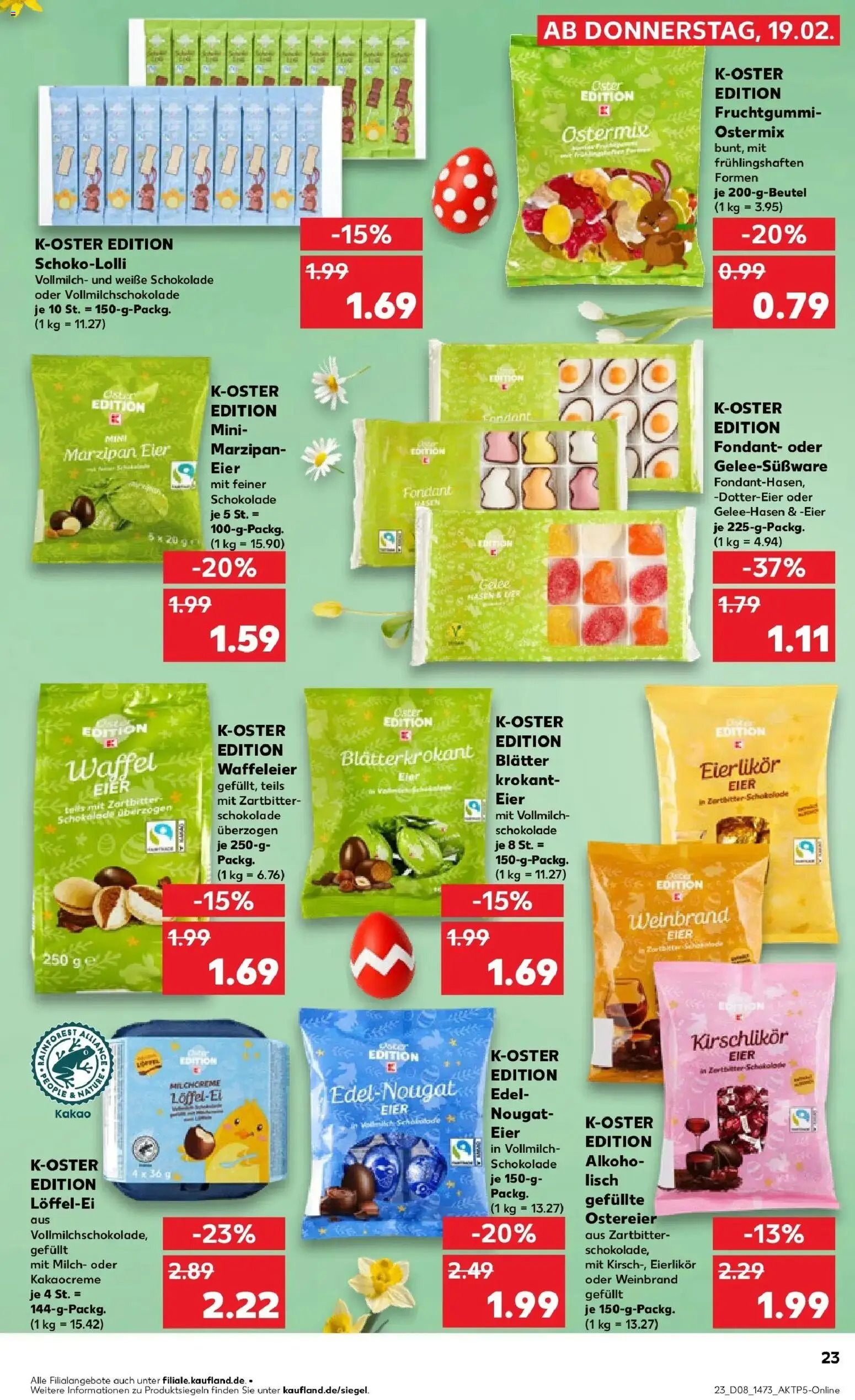 Kaufland prospekt Dresden	 – gültig ab 22.02.2026 | Seite: 23 | Produkte: Milch, Eier, Schokolade
