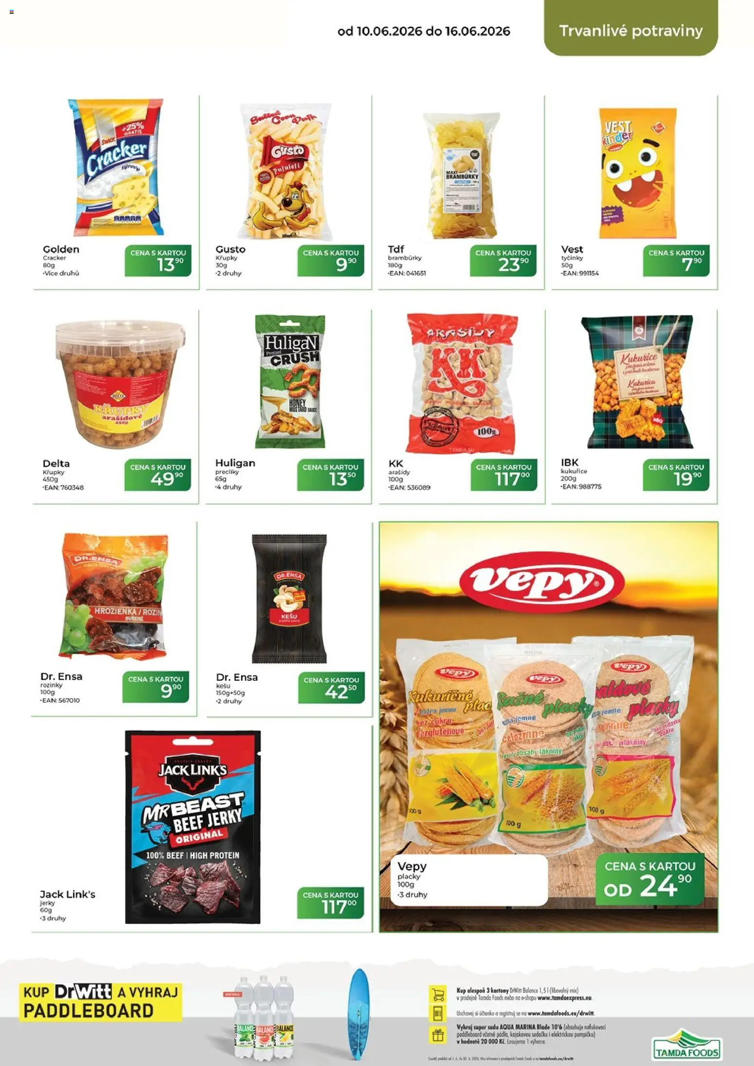 Tamda Foods leták od 10.06.2026 | Strana: 37 | Produkty: Nafukovací paddleboard, Bramburky, Sedačka, Jerky