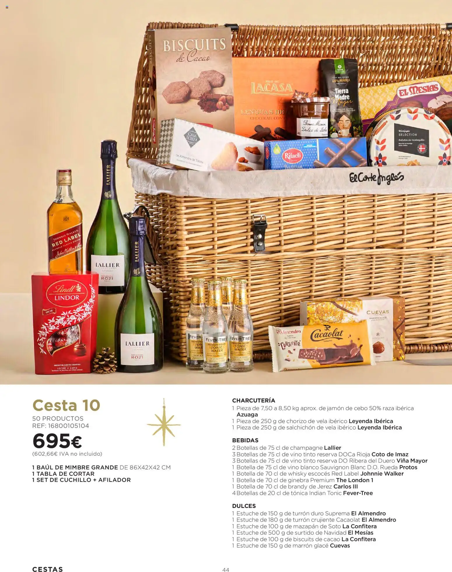 Hipercor - Cestas de Navidad │ válido desde el 08/10/2026 | Página: 44 | Productos: Dulce, Jamón, Vino blanco, Dulces