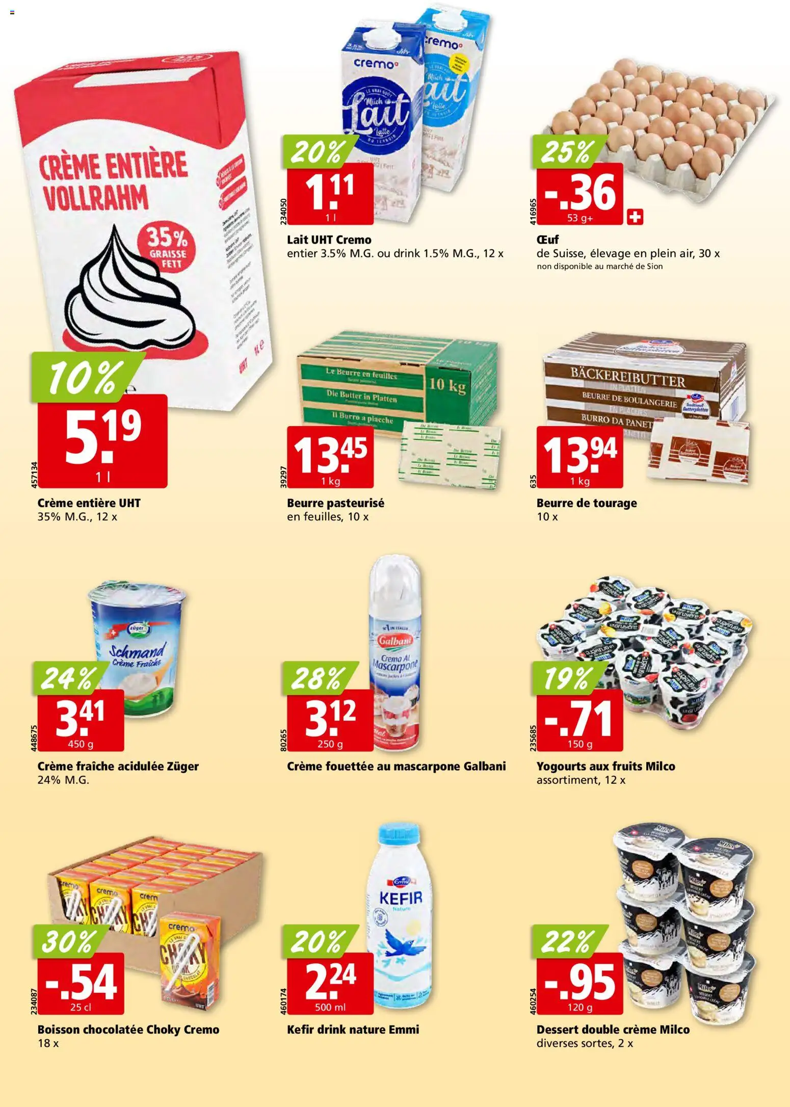 Aligro aktionen Chavannes, Matran, Genève, Sion – gültig ab 06.07.2026 | Seite: 14 | Produkte: Kefir, Mascarpone, Butter, Creme