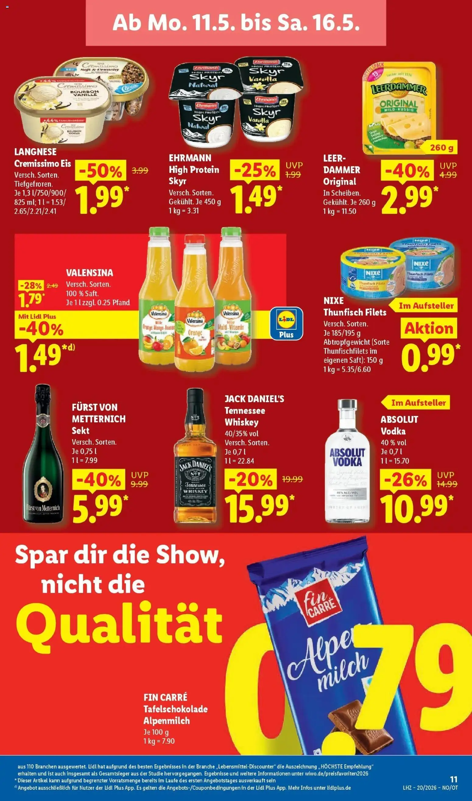 Lidl Německo leták od 11.05.2026 | Strana: 19 | Produkty: Vodka, Sekt, Skyr, Jack Daniel’s
