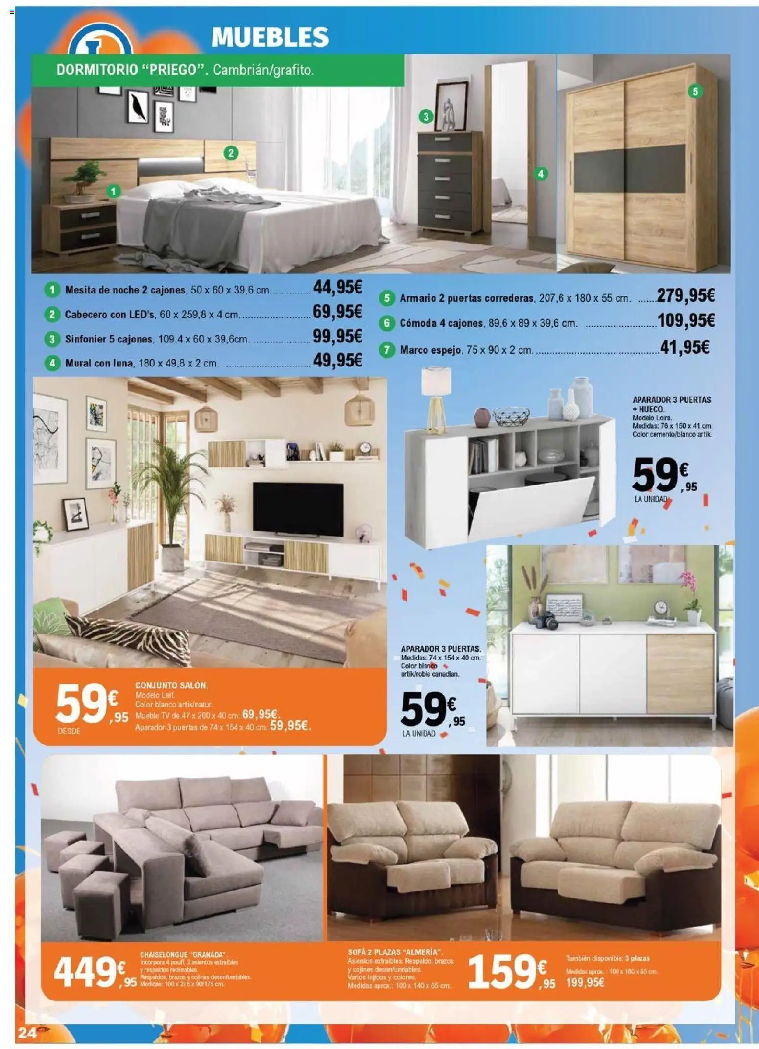 E.Leclerc folleto Salamanca │ válido desde el 01/07/2026 | Página: 24 | Productos: Muebles, Sofá, Armario, Aparador