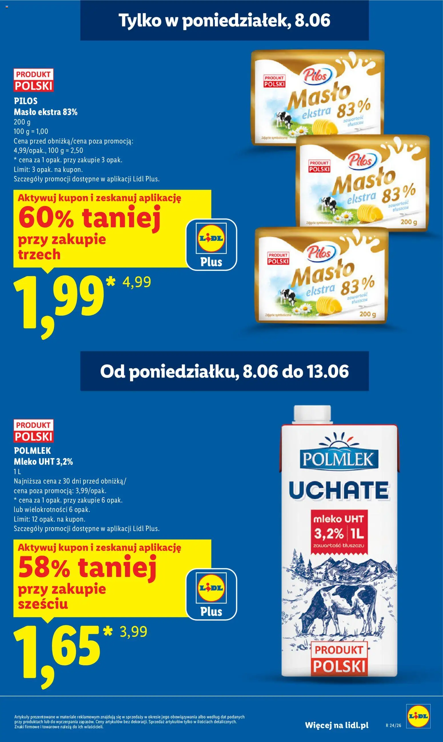 Lidl gazetka od 08.06.2026 | Strona: 3 | Produkty: Mleko, Masło
