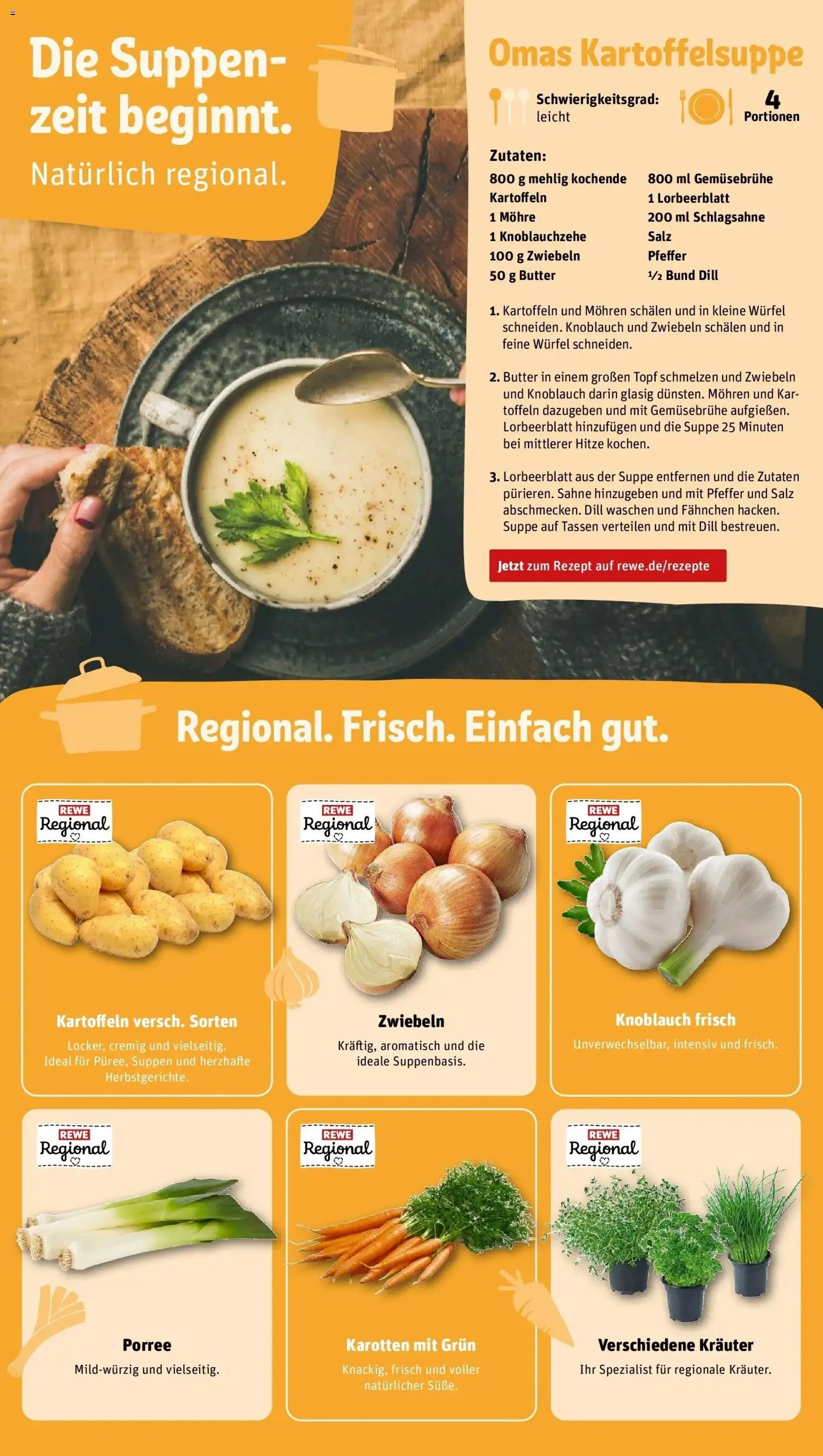 REWE Prospekt ab 28.09.2026 zum Blättern » Angebote | Seite: 25 | Produkte: Schlagsahne, Zwiebeln, Salz, Knoblauch