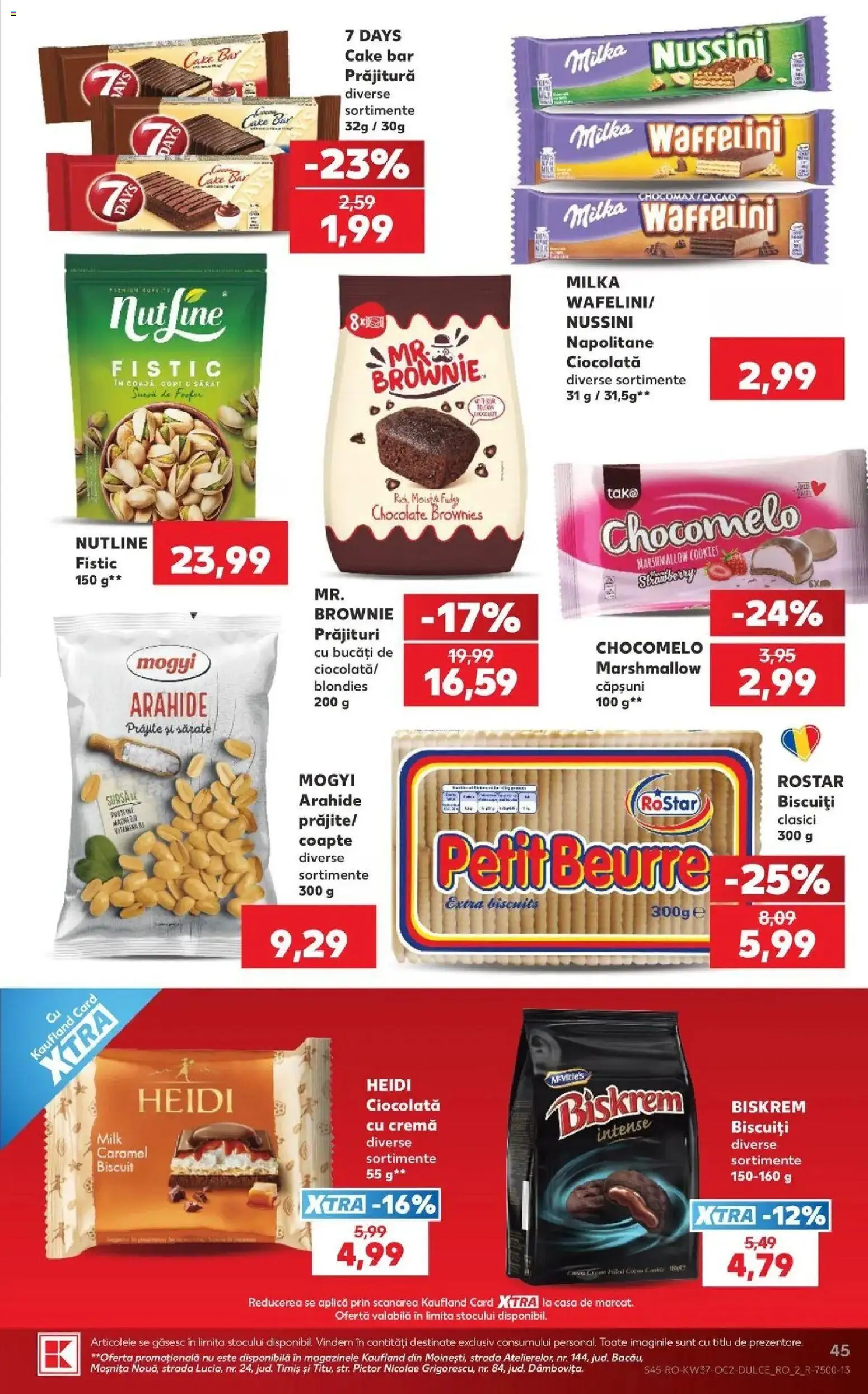 Kaufland Viseu de Sus 09.09.2026 - Revista si Oferta | Pagină: 45 | Produse: Prăjitură, Napolitane, Intense, Biscuiți