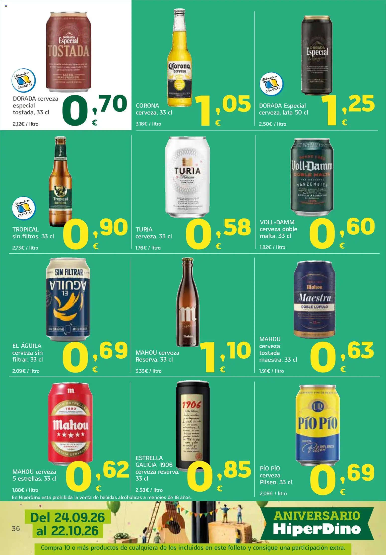 HiperDino folleto │ válido desde el 24/09/2026 | Página: 36 | Productos: Cerveza, Bebidas