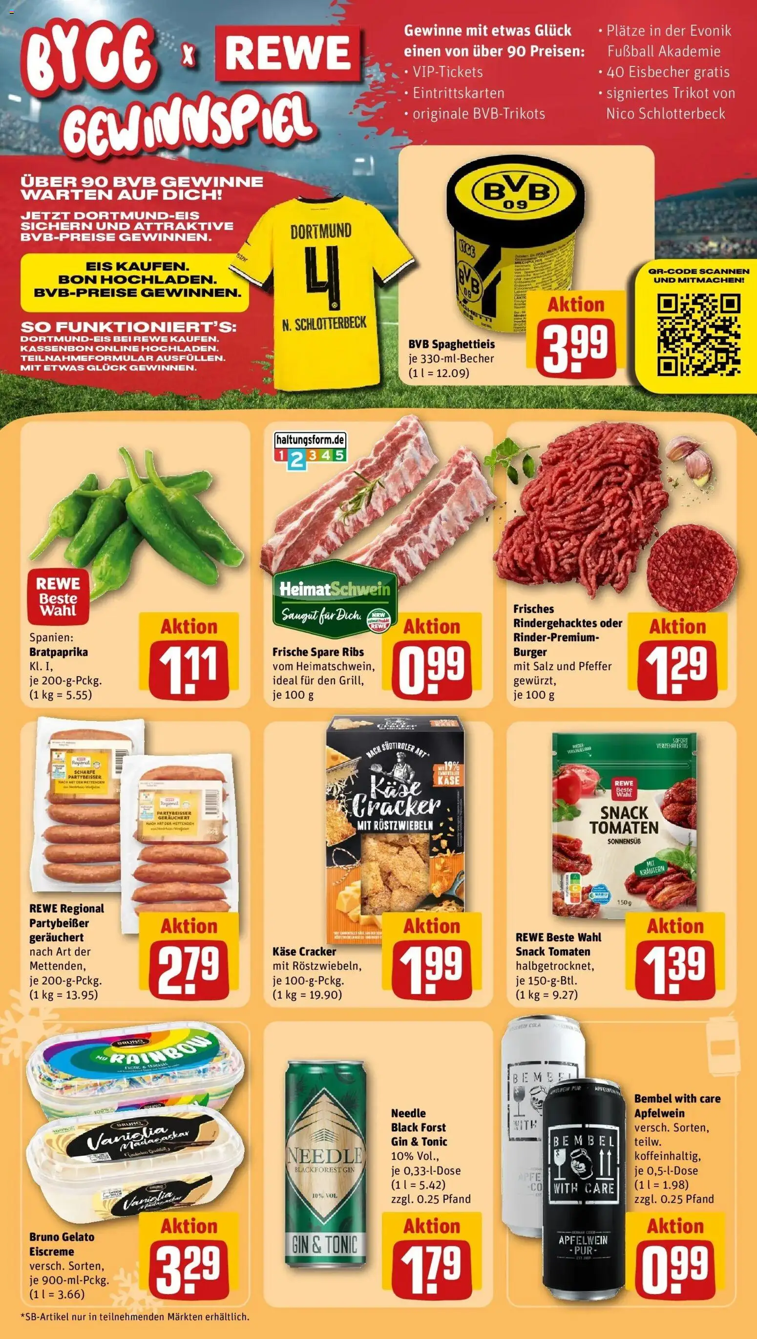 REWE Prospekt ab 10.08.2026 zum Blättern » Angebote | Seite: 13 | Produkte: Spare ribs, Äpfel, Salz, Gin