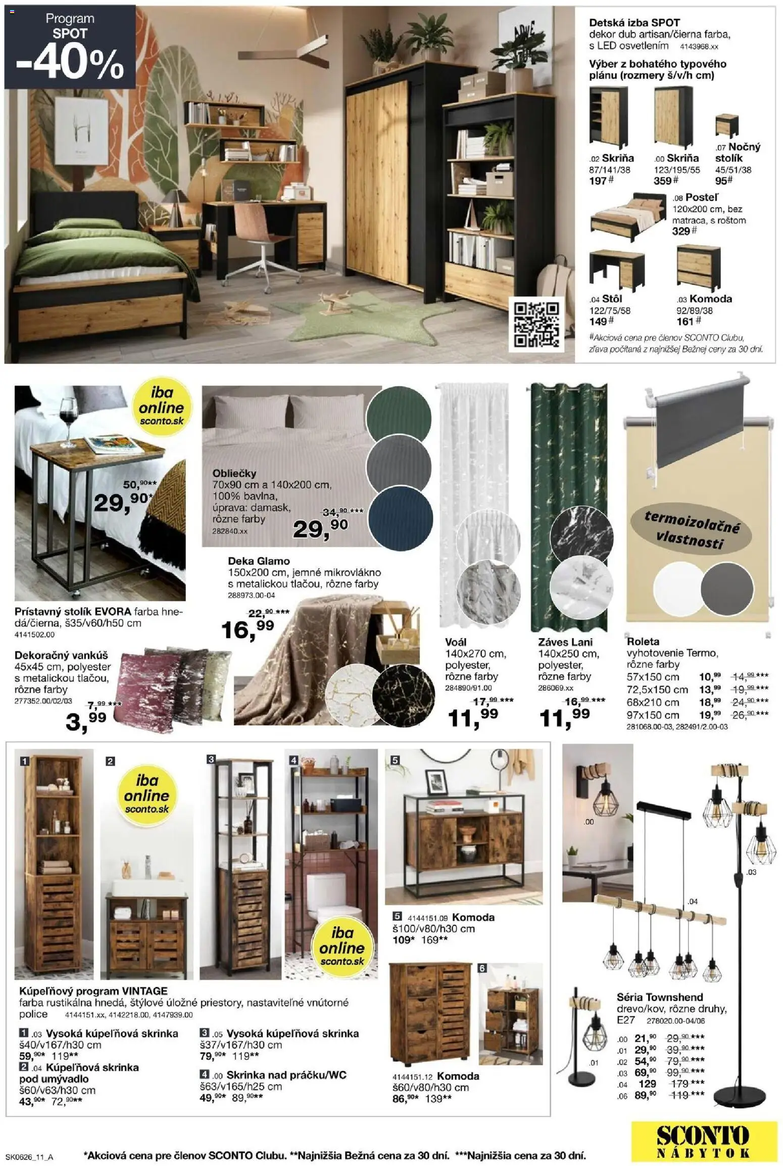 Nové Sconto nábytok akcie – leták je platný od 22.04.2026 | Strana: 11 | Produkty: Posteľ, Posteľ 120x200, Obliečky, Skriňa