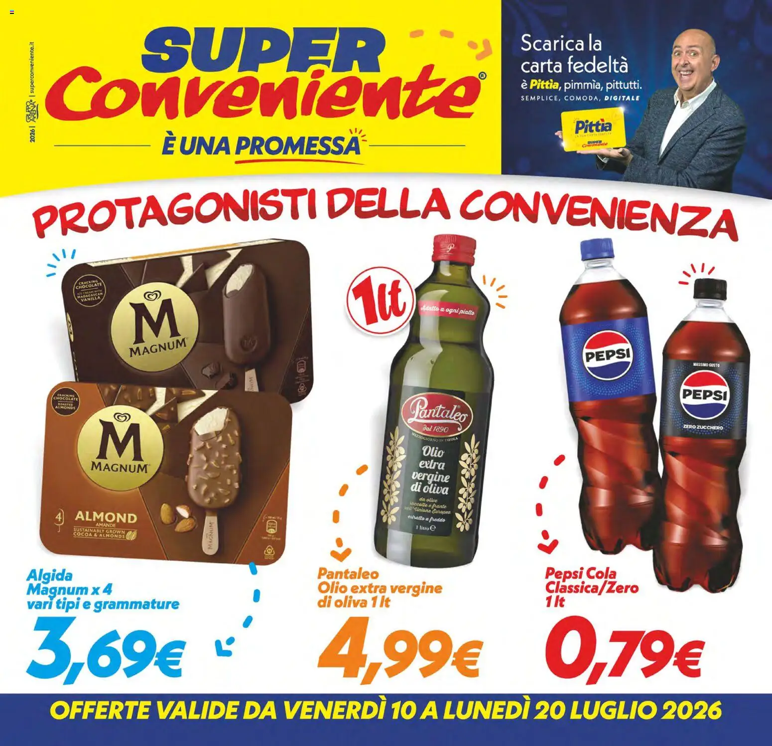 Volantino SuperConveniente del 10/07/2026 | Pagina: 1 | Prodotti: Zucchero, Olio, Piatto, Pepsi